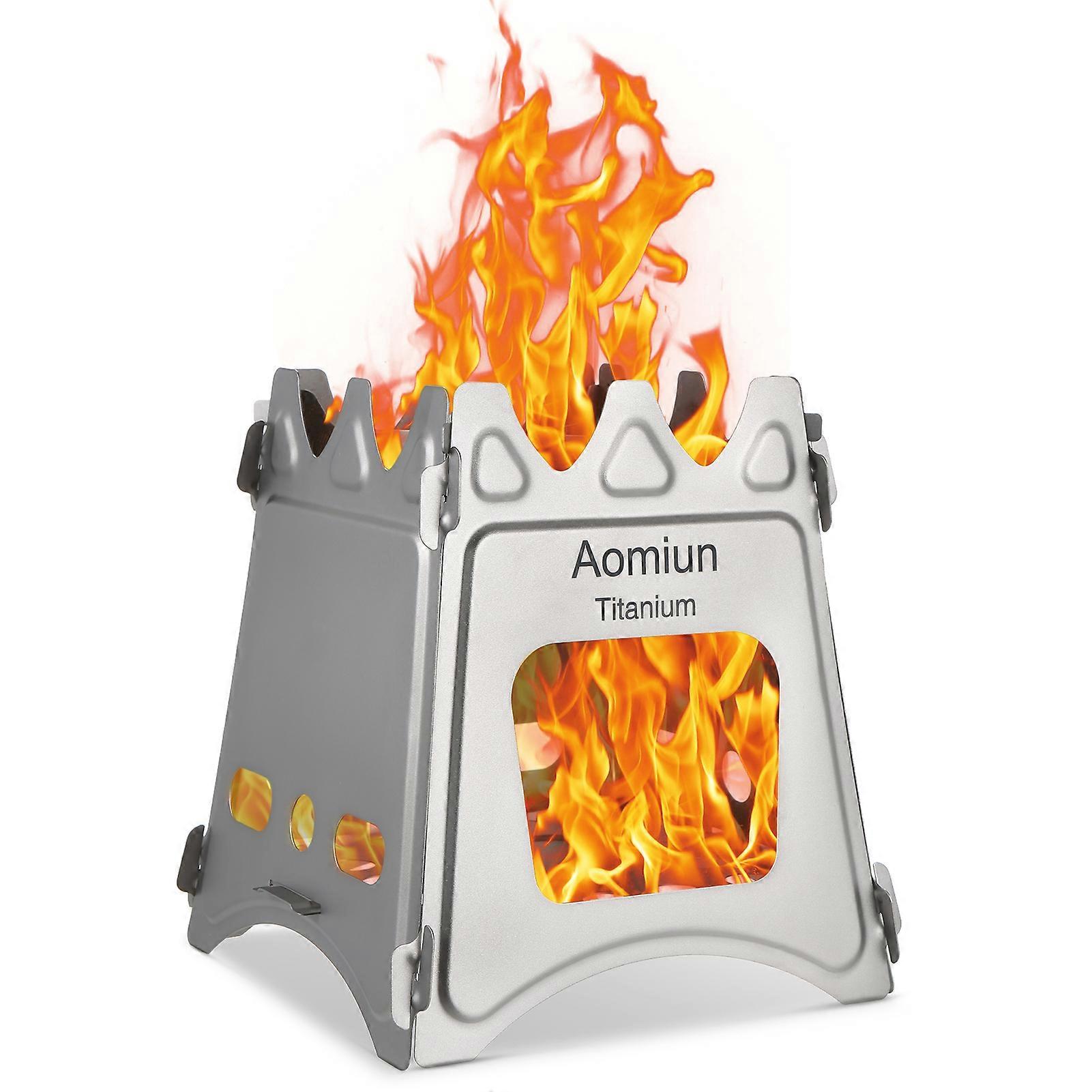 Aomiun موقد خشبي مدمج قابل للطي للتخييم في الهواء الطلق نزهة الطبخ