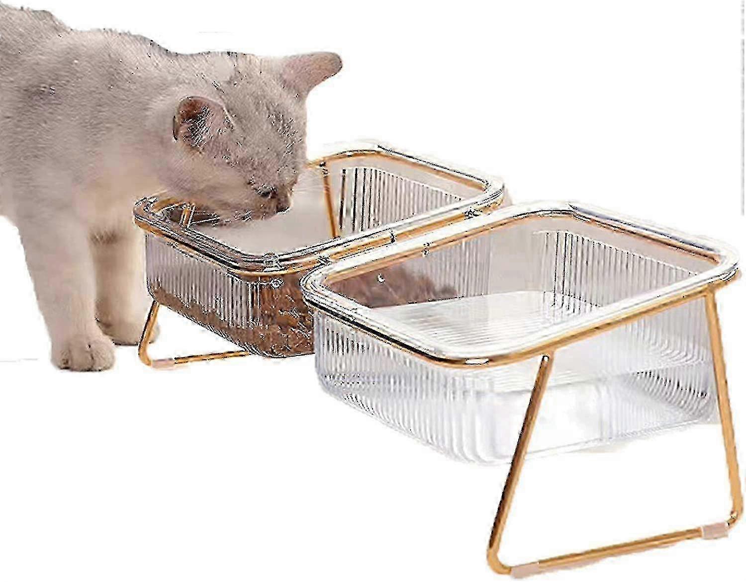 2025 Elevated Pet Bowl with Removable Transparent Cups