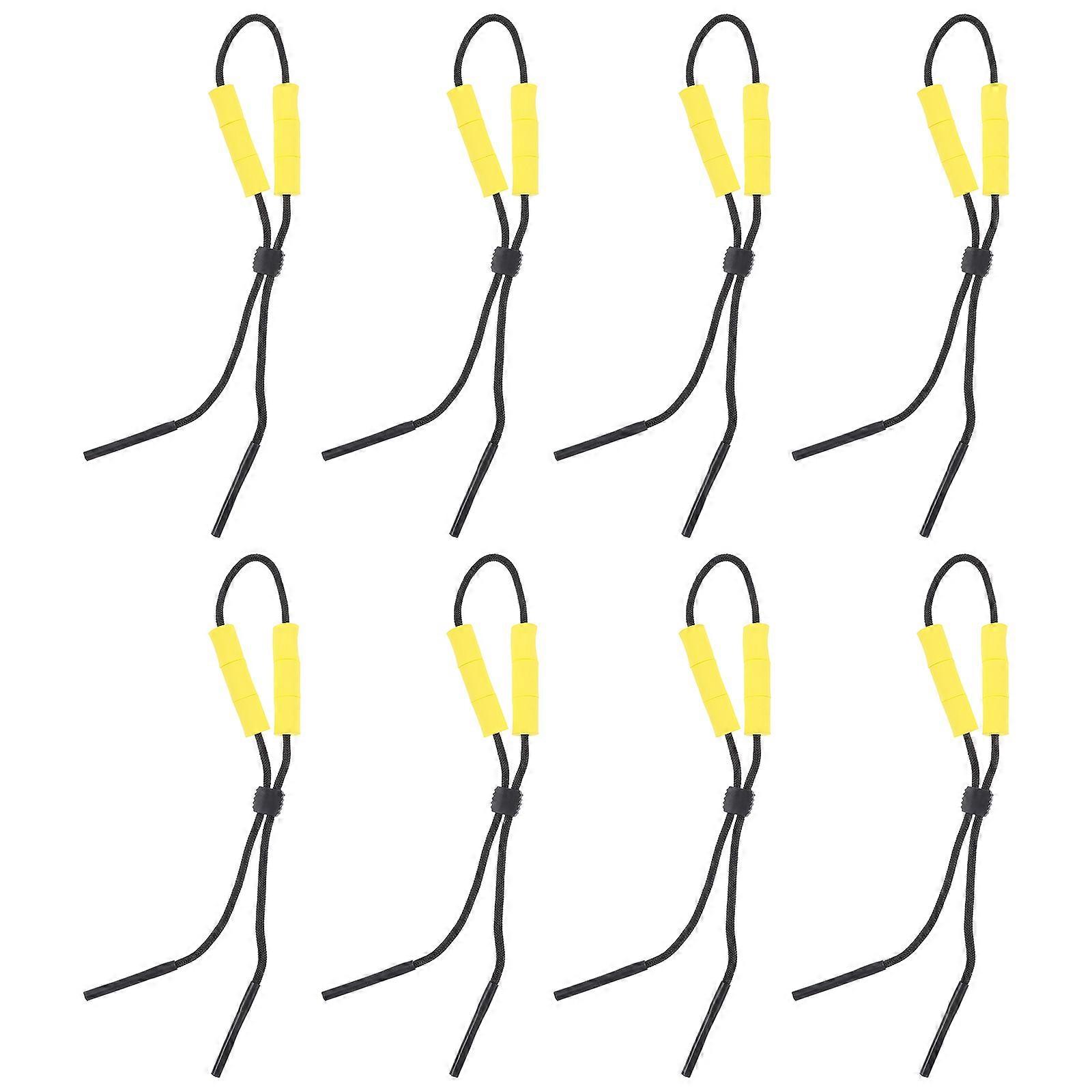 Floating Glasses Lanyard with 6 Bright Foam Floaters for Swimming Yellow Adjustable Polyester