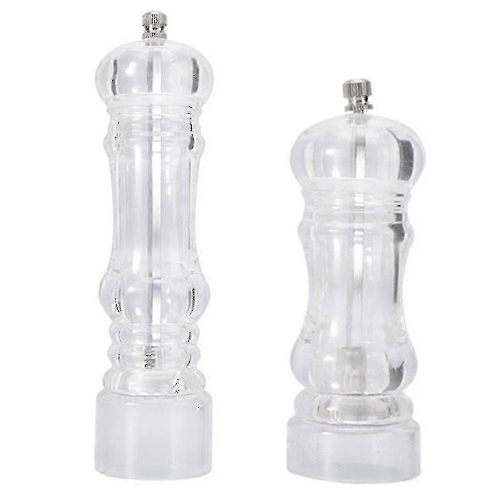 Set Macinapepe Manuale e Saliera - Grinder Acrilico Trasparente Regolabile - Piccolo e Grande