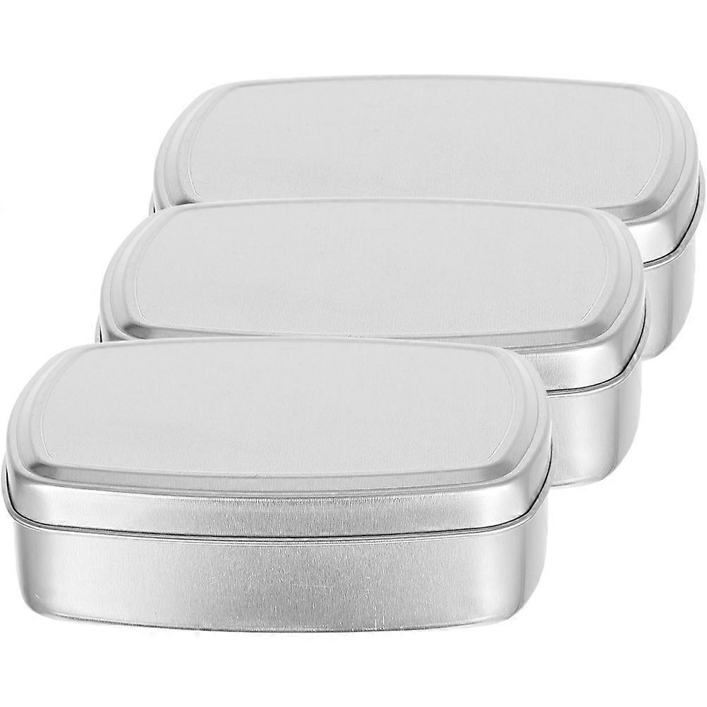 3pcs Rectangular Aluminum Storage Tins for Candy, Soap, and Balm – Lightweight and Practical Containers for Travel