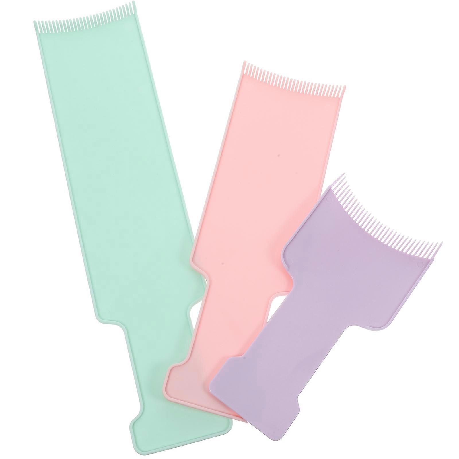 3pcs Durable Hair Dyeing Brush with Teeth for Coloring and Highlighting Includes Paddle Comb