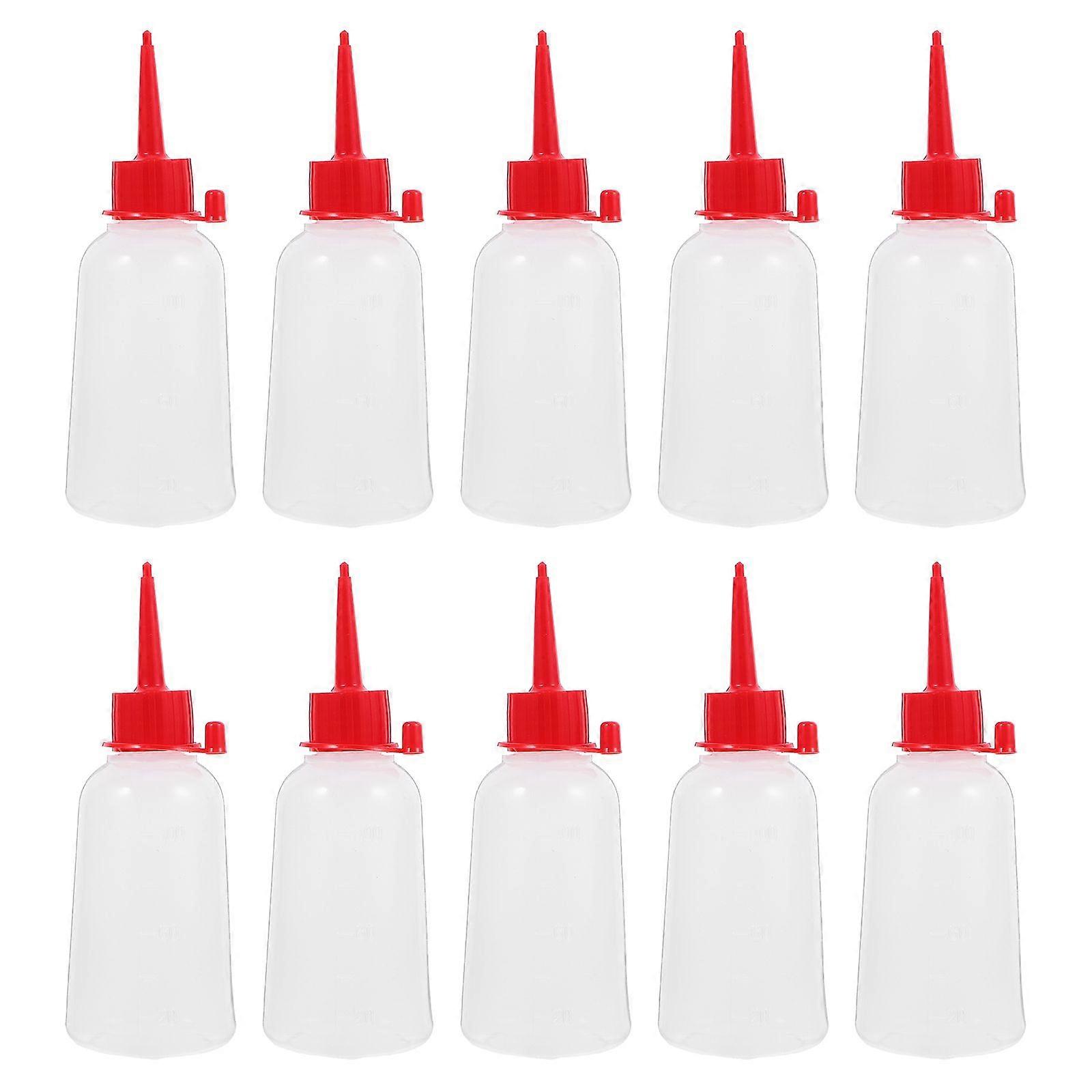 10PCS Clear Plastic Glue Bottles Squeeze Bottles With Applicator Tip Plastic Precision Bottle For Acrylic Paint Pouring Glue Crafts Projects Storing