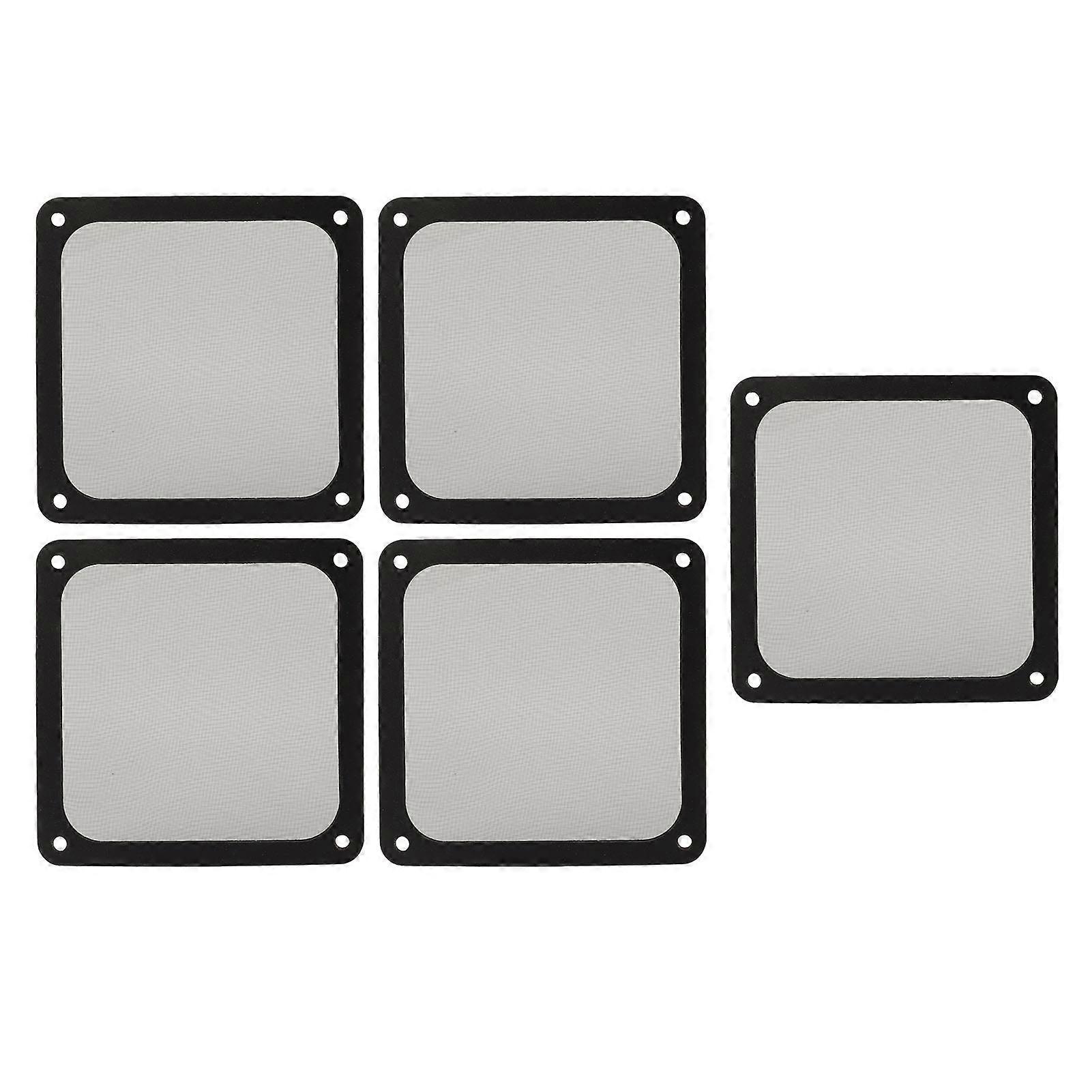 5pcs 120mm Fan Dust Filter Heat Dissipation Soft Magnetic Nylon Frame Dust Filter for Computer Case Power Supply Ventilation Black