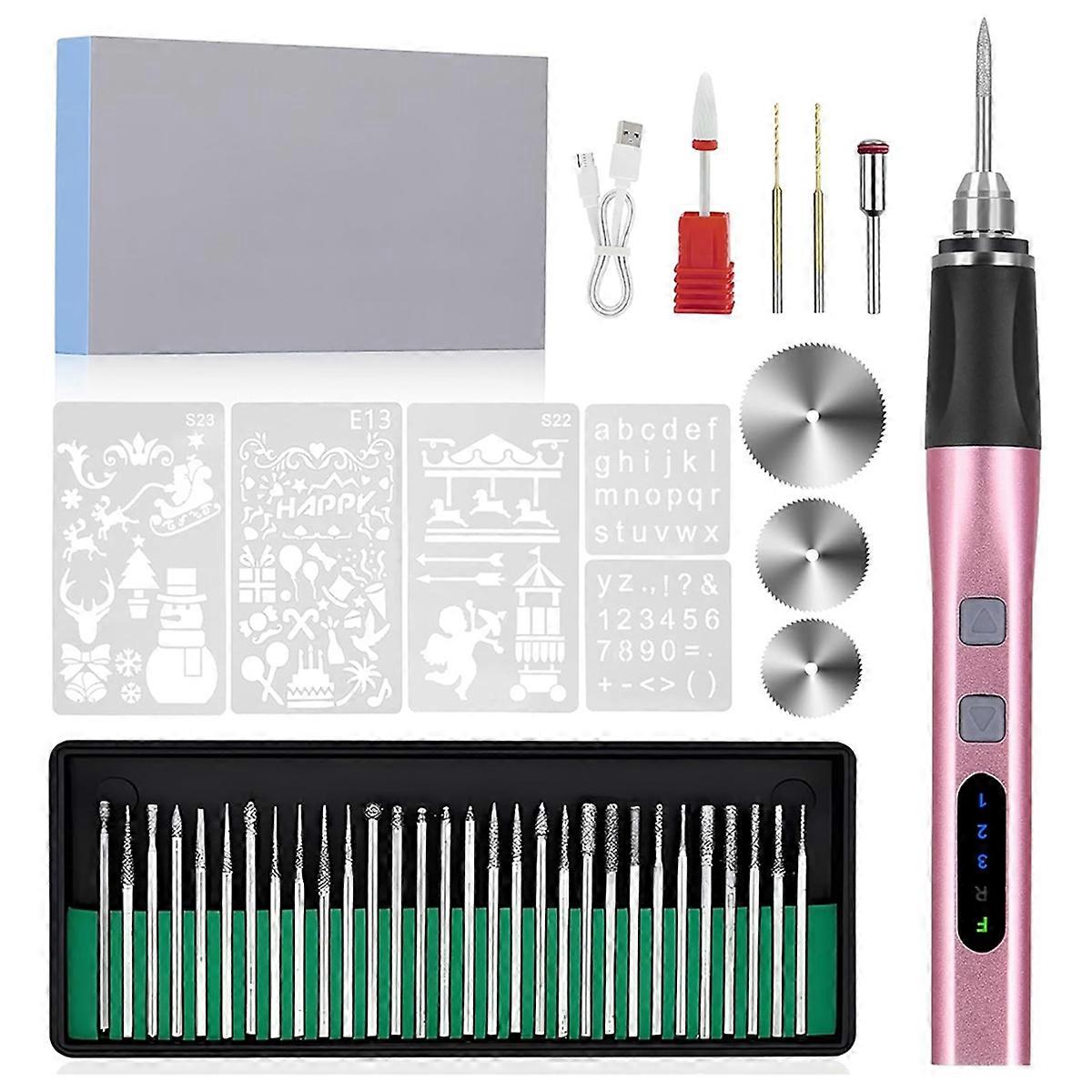 37 Bit Electric Engraving Pen, Cordless Engraving Pen USB Rechargeable, DIY Rotary Engraving Machin