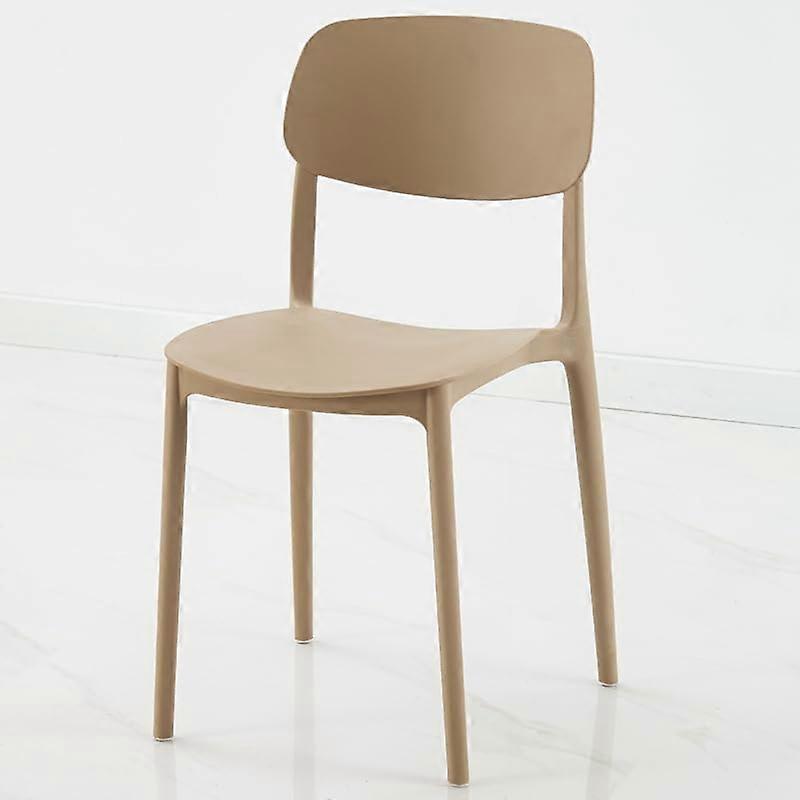 Modern Stackable Dining Chairs, Set of 4, Plastic Stools, Brown Ref: 2362