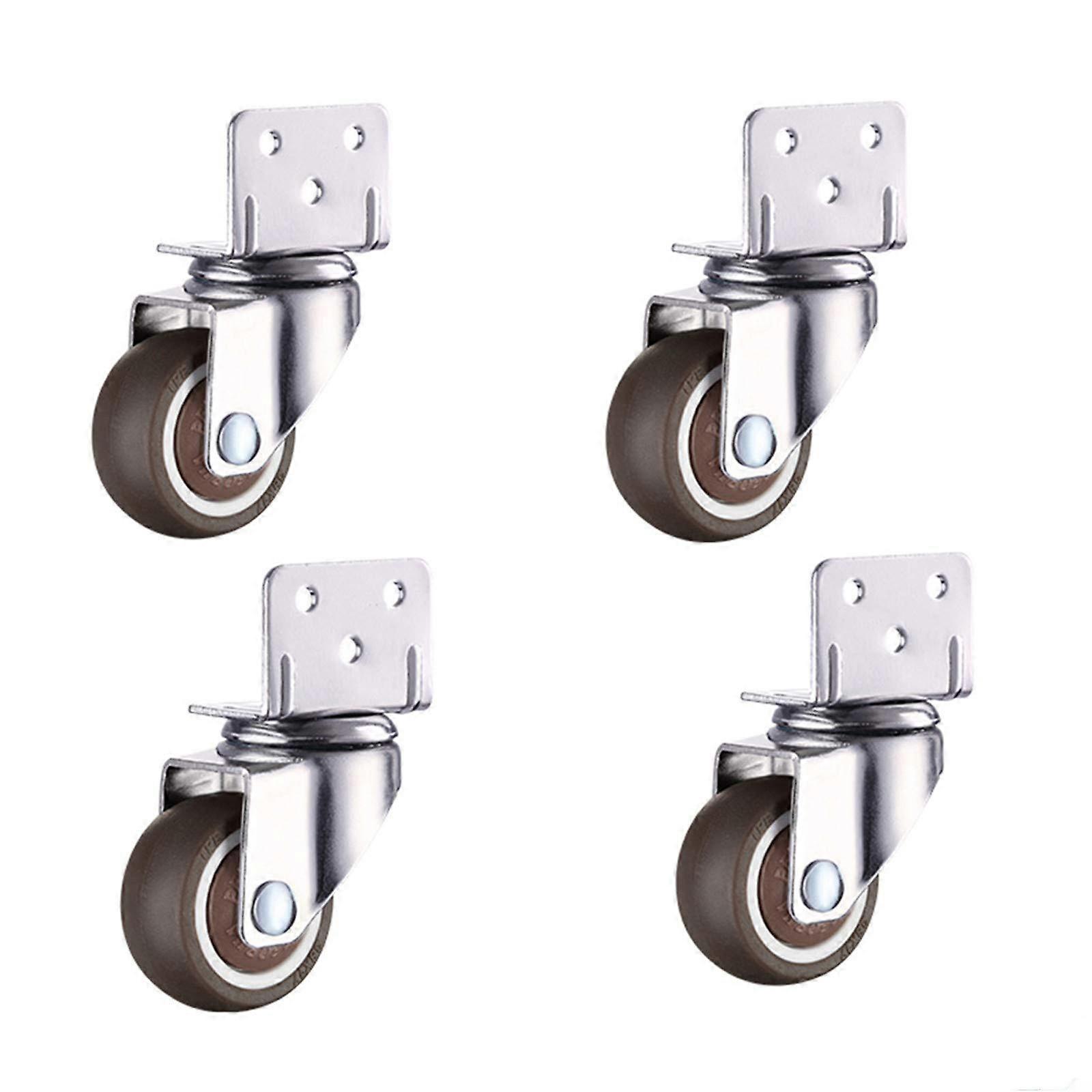 Heavy-Duty Caster Wheels - 4-Piece L-Shape Swivel Casters, 360-Degree Rubber Trolley Wheels for Furniture, 25mm/1in Universal Fit