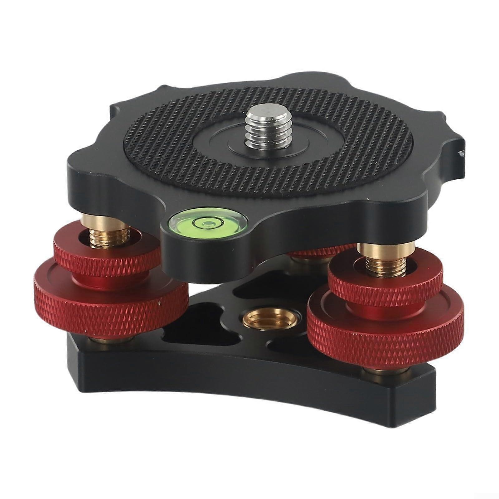 Stable leveling base for tripods that support various camera models