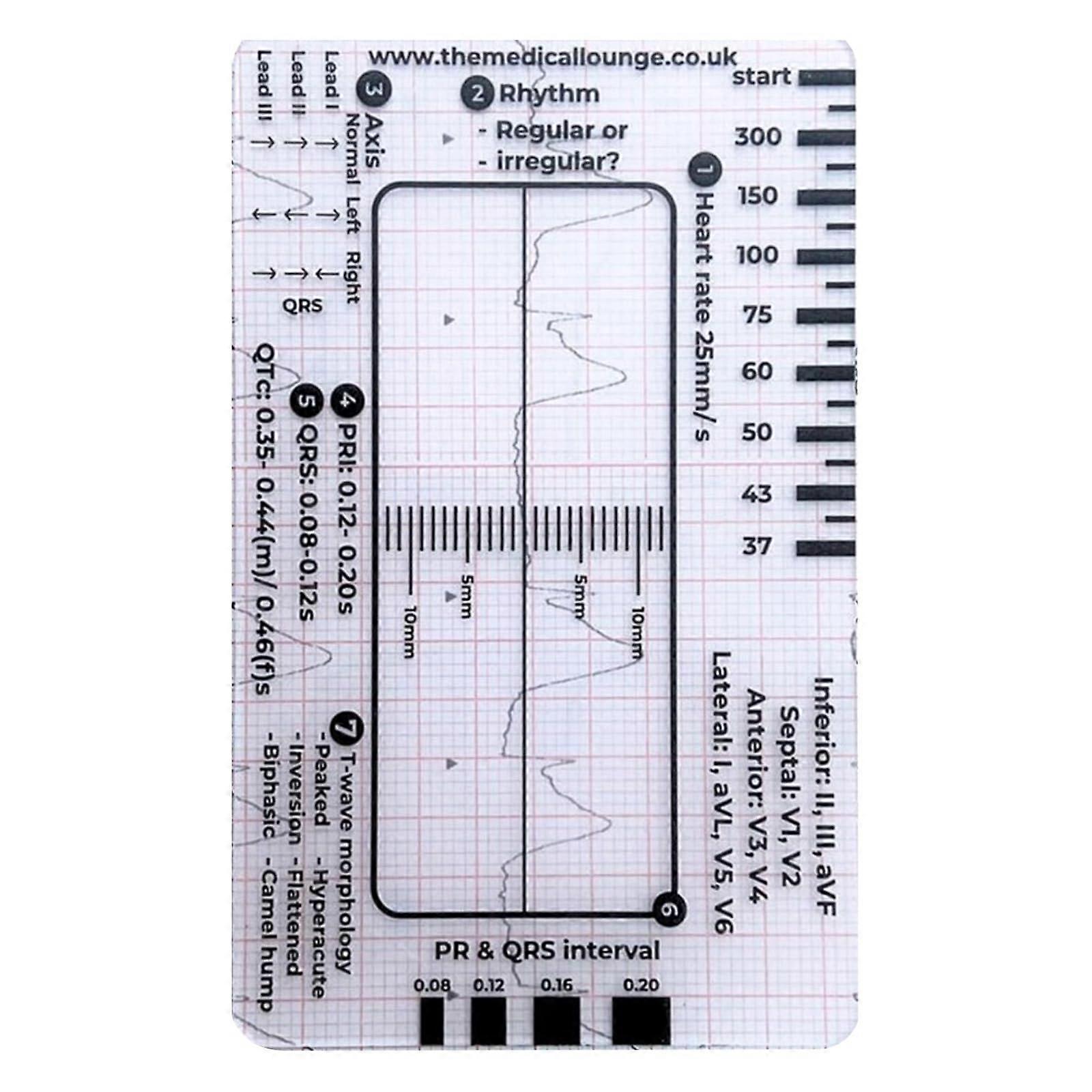 Electrocardiogram interpretation manual for electrocardiogram interpretation electrocardiogram 7step ruler card Ref: 9416