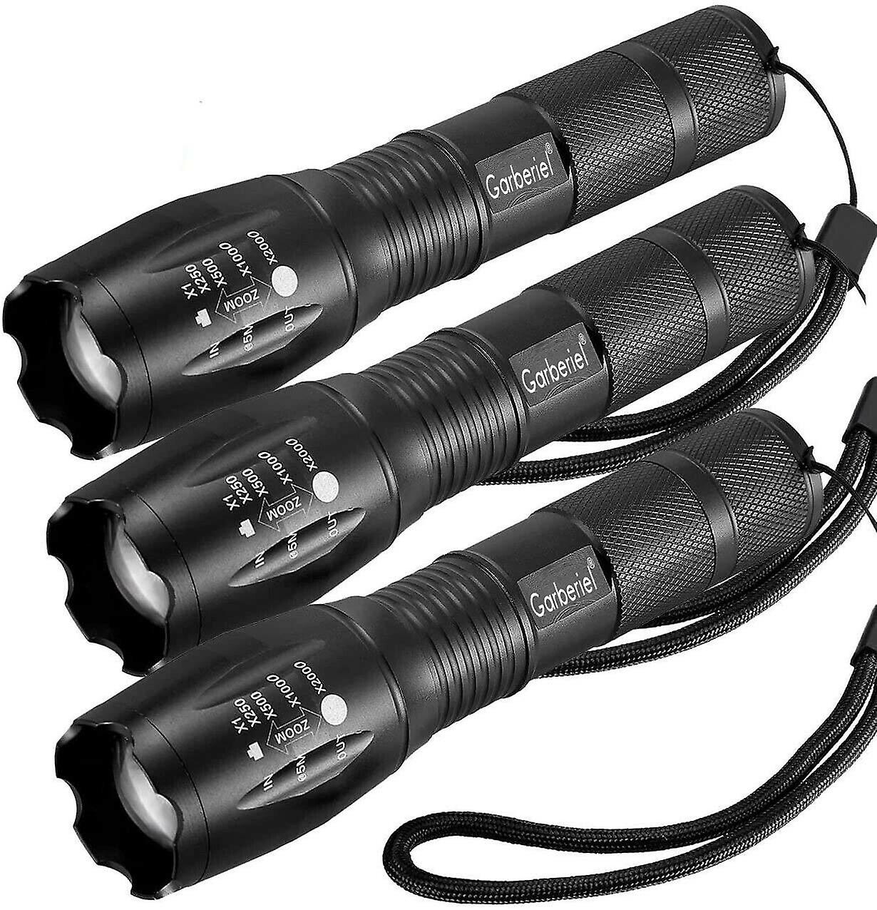 3pcs 2000lumens T6 Led Flashlight Mini Zoom Torch For Camping