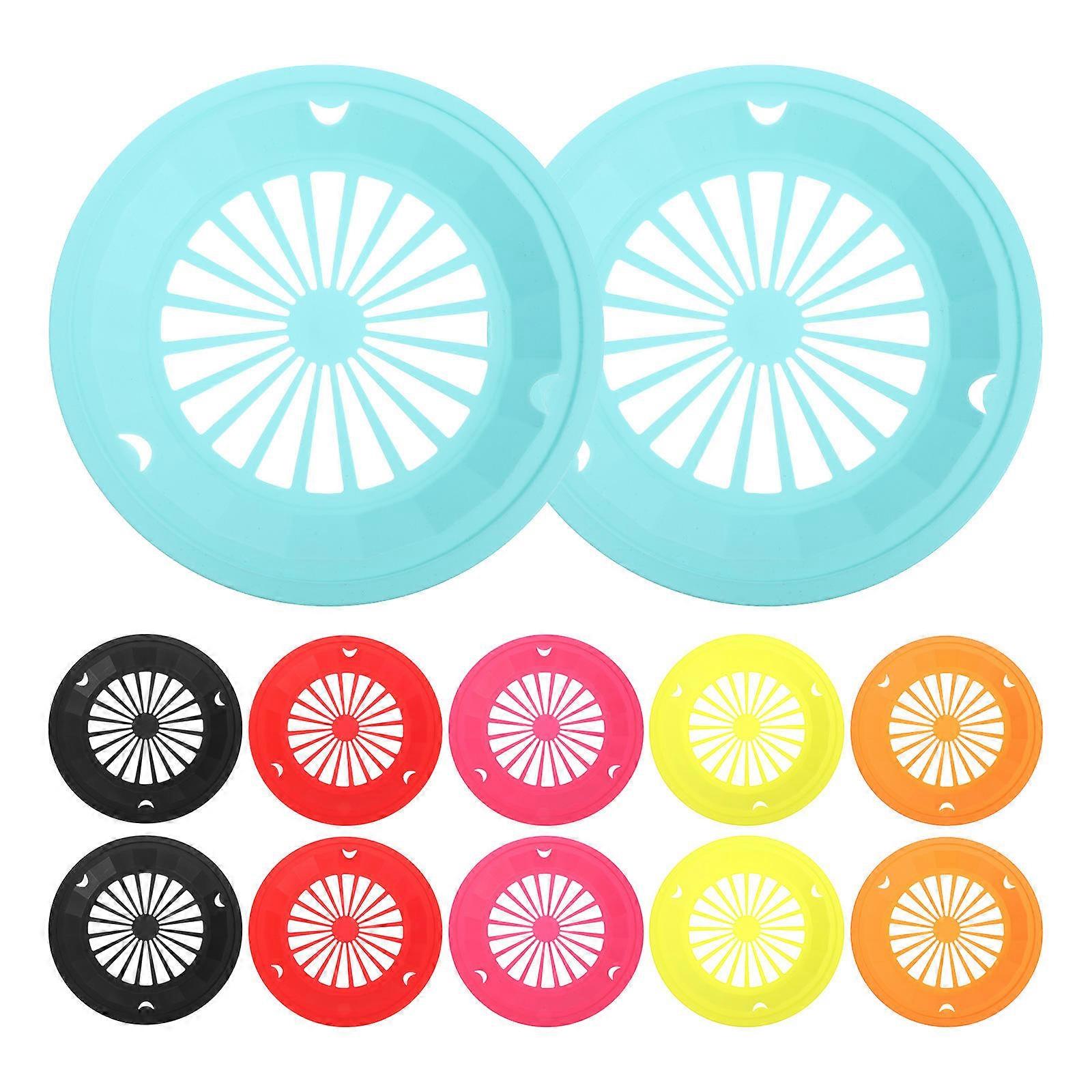 12pcs Round Hollow Strainer Baskets for Kitchen Sink – Compact Food Drain Trays for Fruits, Vegetables, and More – Easy to Store