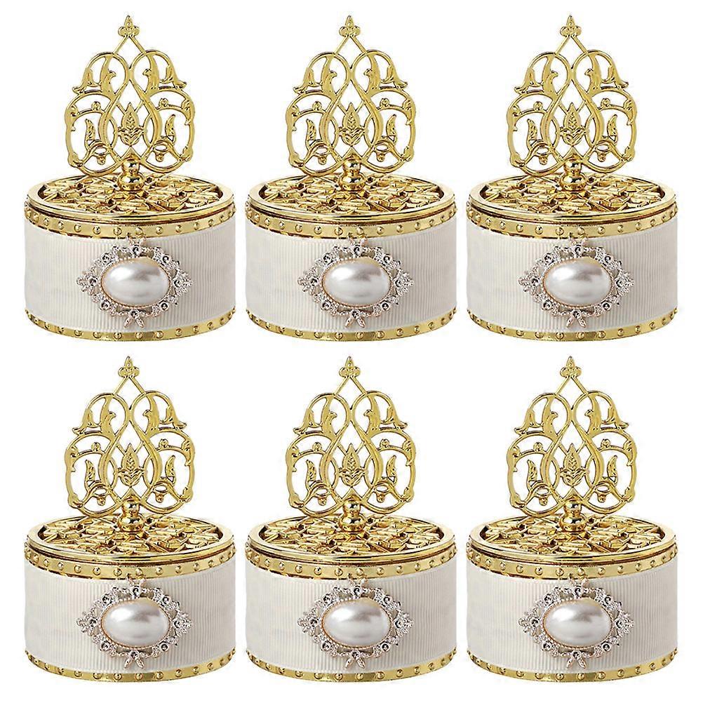 Party Favor Containers Candy Container Round Shape Simple Design Birthday Party Home Use Plastic 6Set