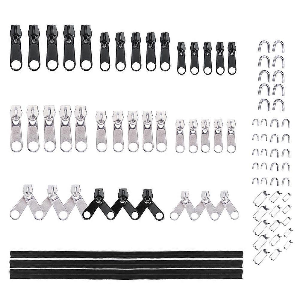 Zipper Slider Replacement Zipper Repair Kit for Backpack Daily Use Assorted Color 87Pcs