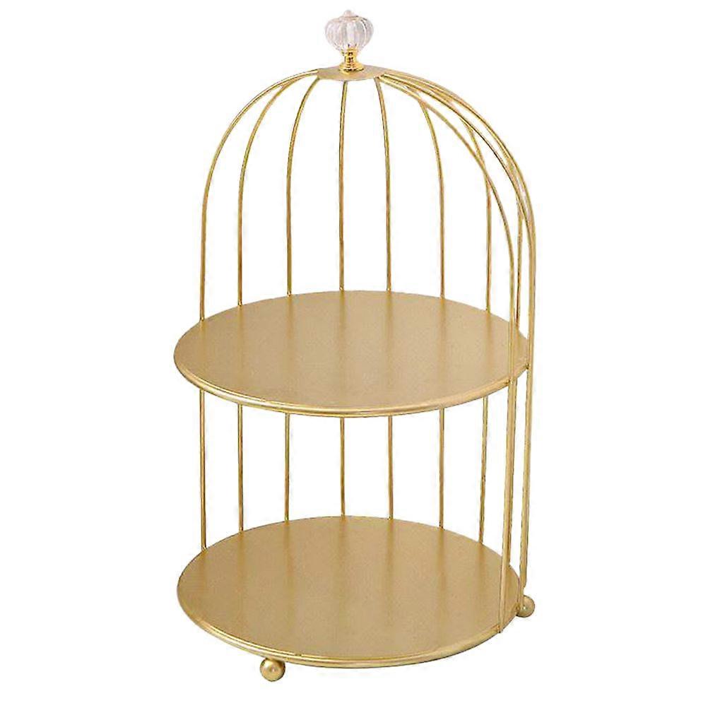 Cosmetics Storage Rack Nordic Style Storage Rack Kitchen Use Golden 35.50X20.00X20.00CM 1Pack