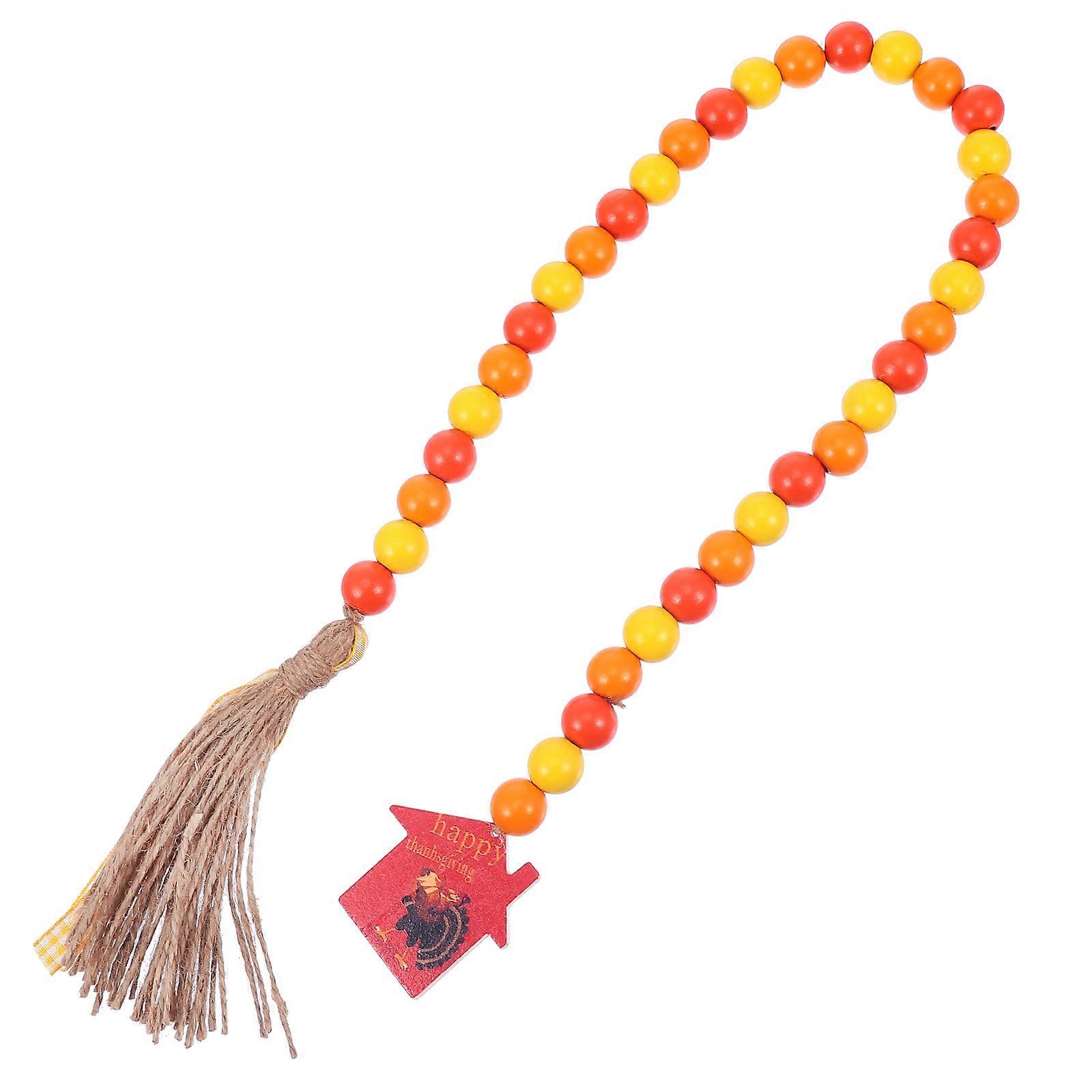 Door Pendant With Wooden Beads And Rope For Rustic Style Decoration 1Set