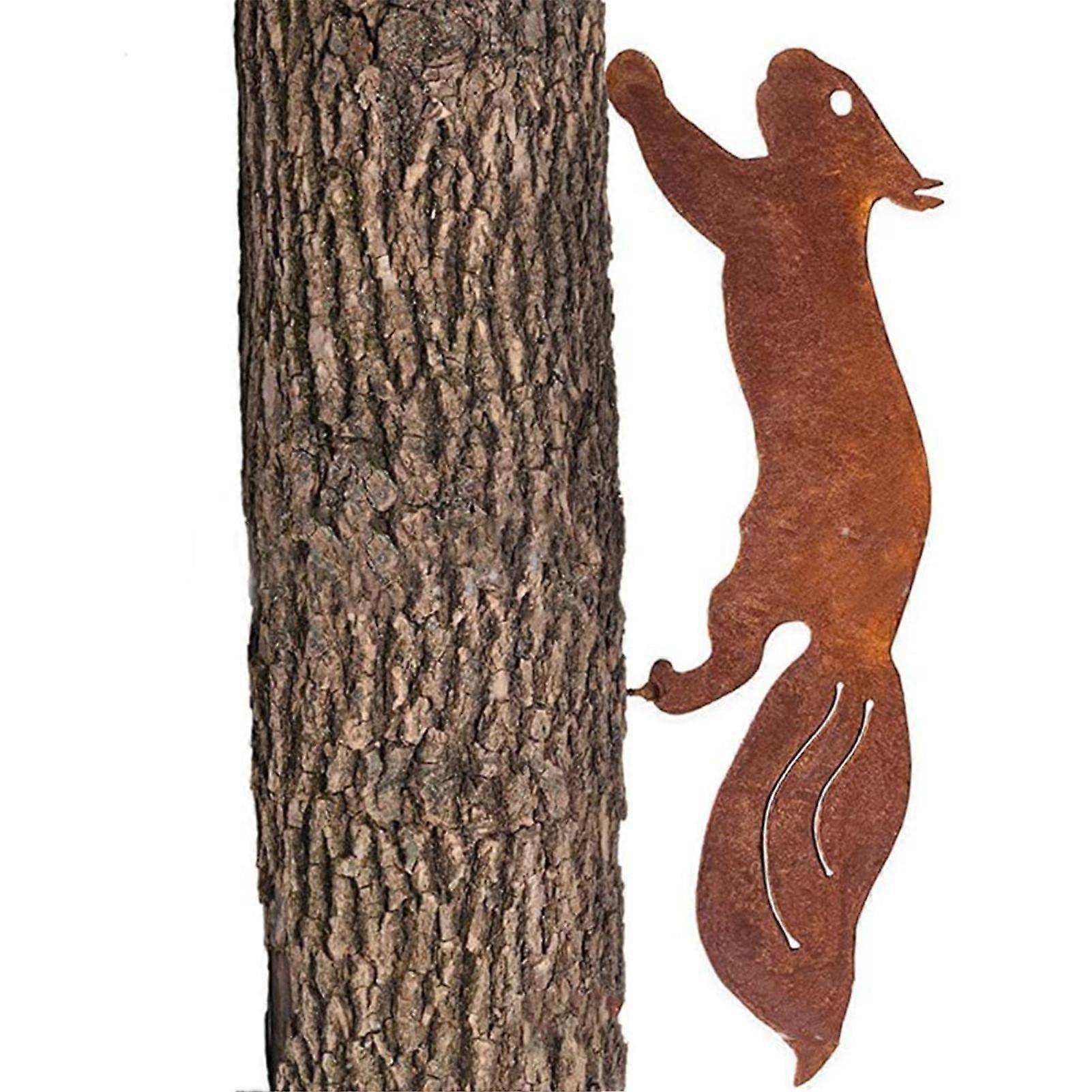 Metal Garden Stake Rusty Squirrel Yard Decoration Squirrel Figure