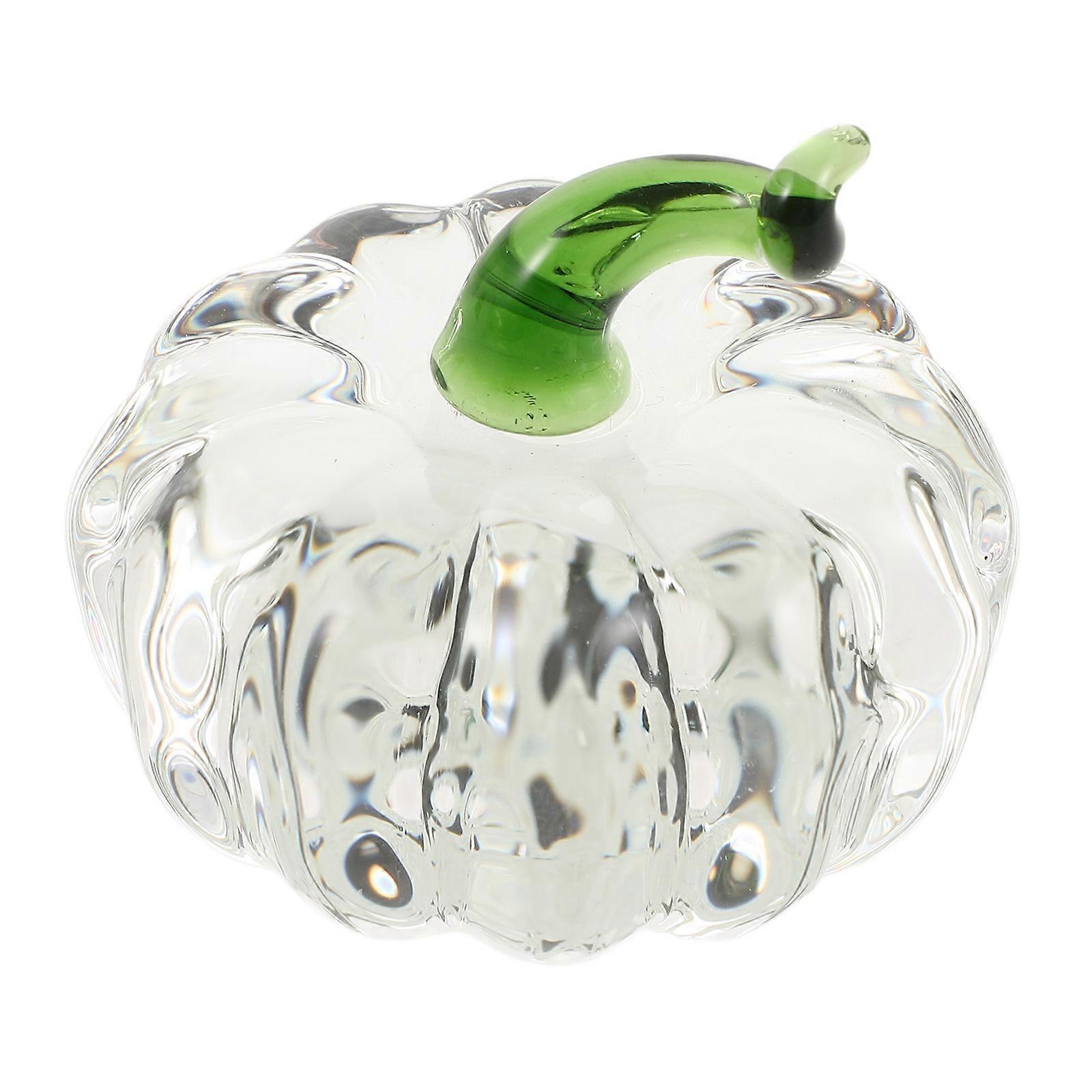 Elegant Crystal Pumpkin Ornament, Miniature Figurine for Halloween Table and Car Decoration with Artistic Design
