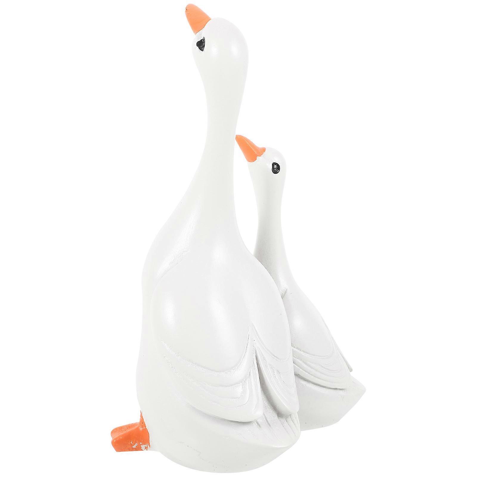 Cute Duck Shaped Resin Figurine Ornament, Chic Desktop Decoration for Home and Office, Small Craft Statue for Tabletop Fireplace Display