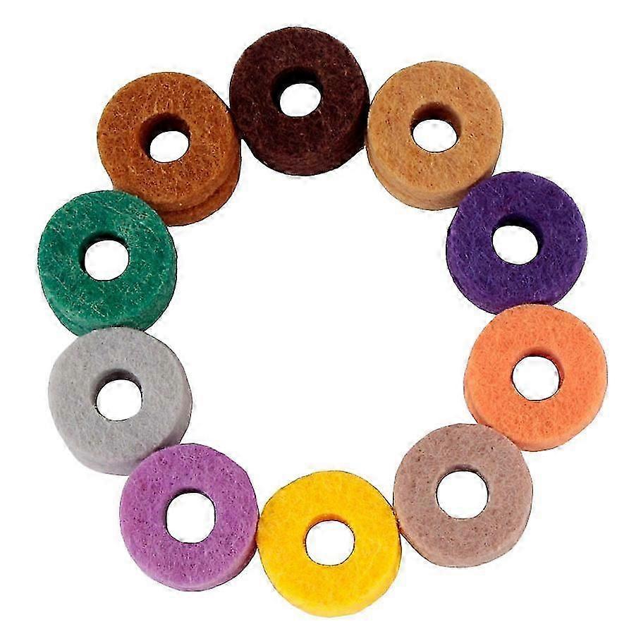 10Pcs/ Pack Cymbal Stand Felt Washer Pad Replacement Round Soft for Drum Set Cymbals (Random Color
