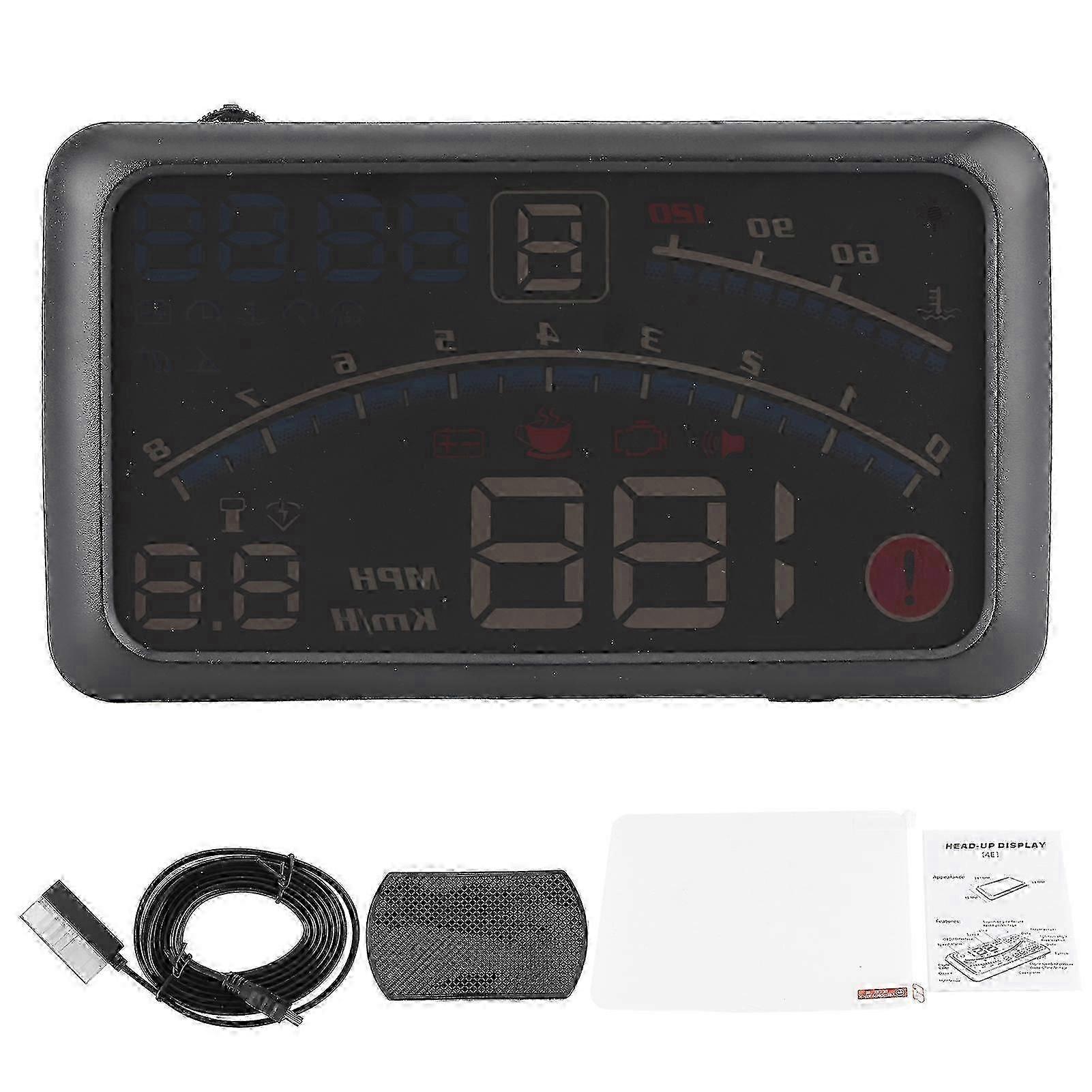 5.5in Car Projector Headup Display Set OBD2 HUD Windscreen Driving Data E4 Universal