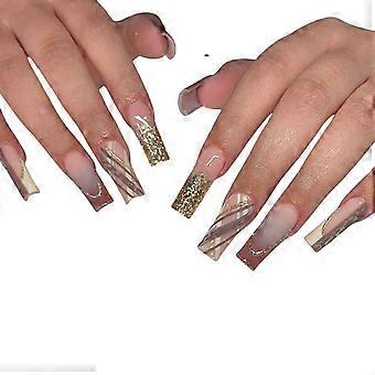 Wasserfestes DIY-Nagelset mit 24 Nagelspitzen und 2 g Kleber – einfache Anwendung, schnelle Anwendung und mühelose Entnahme für jede Gelegenheit