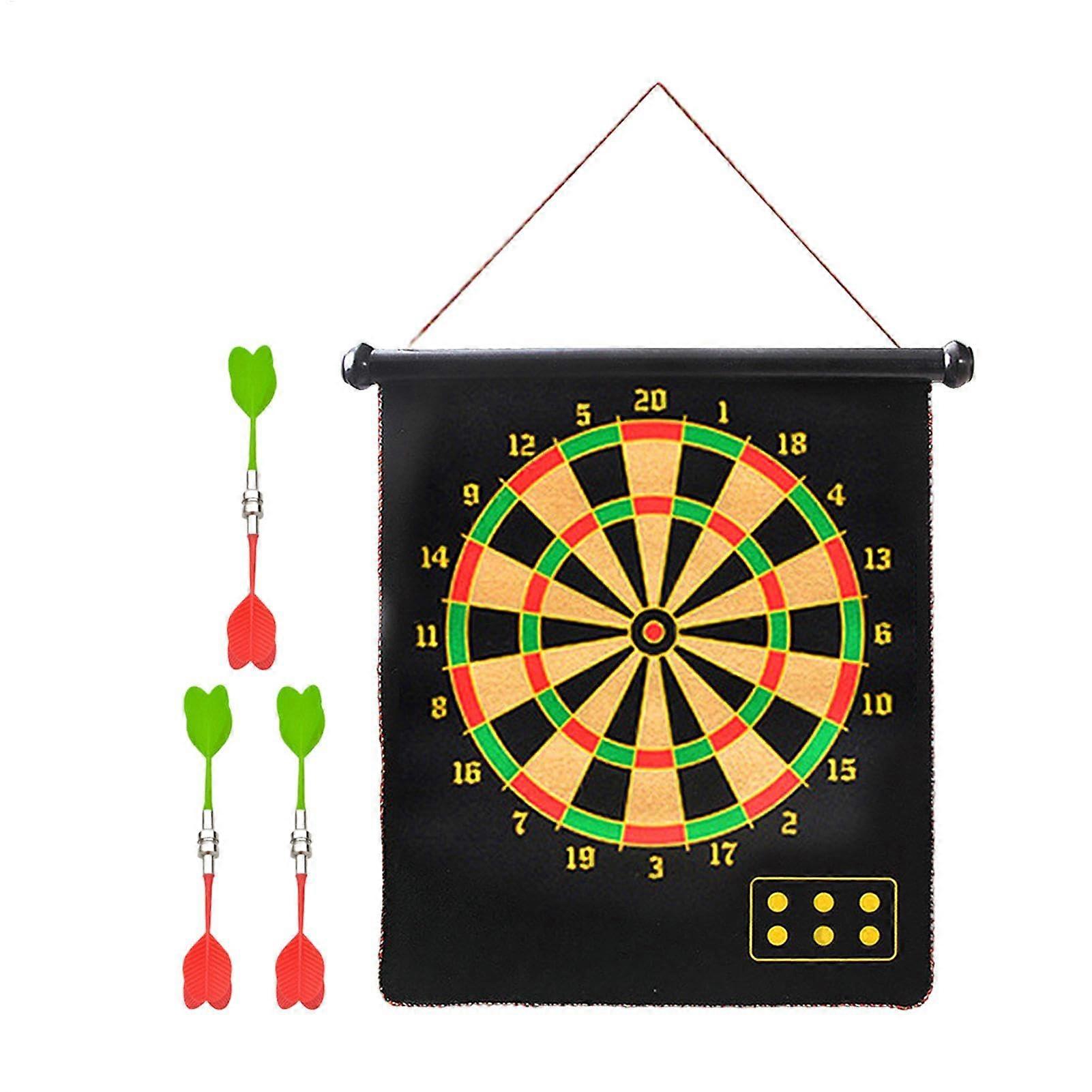 Kids Dart Board, Two Sides RollUp Magnetic Board, Fun for Family and Party 15 Inch