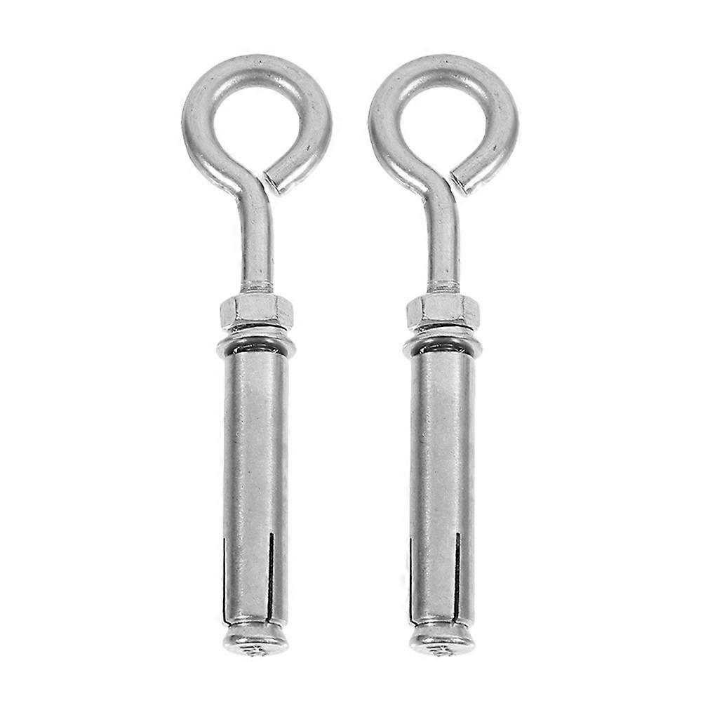 Stainless Steel Expansion Screw Hooks for Home Use Silver Color 2pcs 0.5 Inch Diameter
