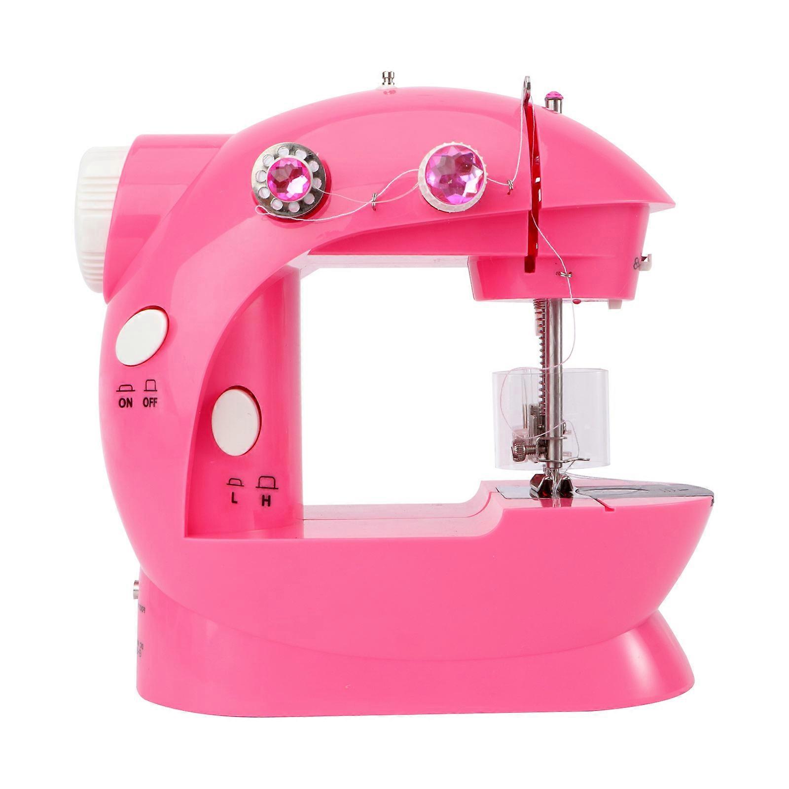 Mini Sewing Machine Upgrade For Children Crafting Mending Pink 1Set