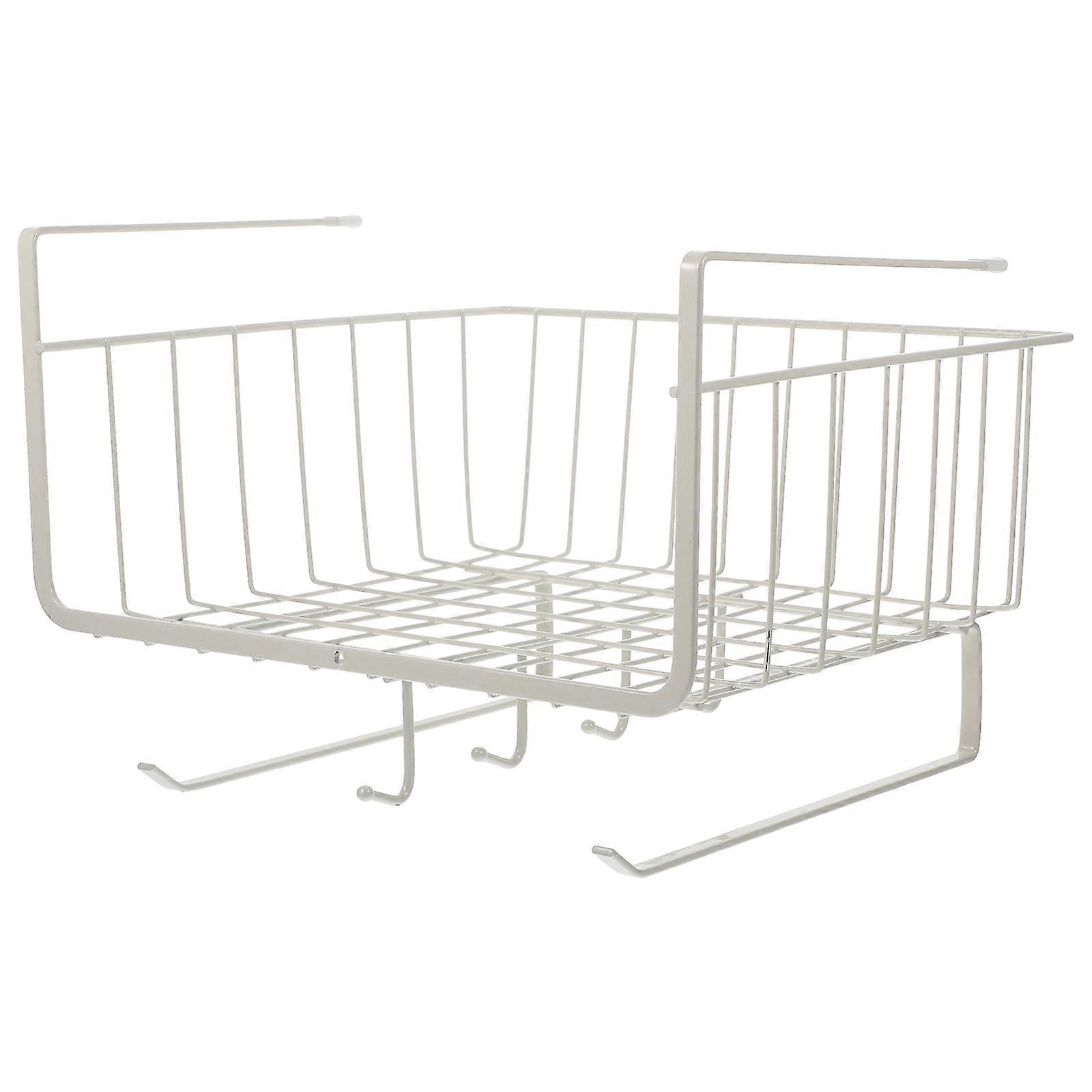 Kitchen Shelf Organizer Under Shelf Basket Rectangular Minimalist Design for Homeowners Kitchen Use Iron Storage 1Pack