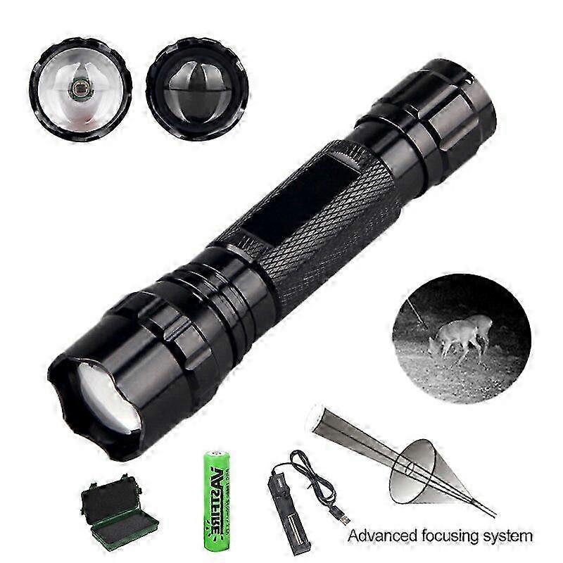 Zoomable Adjustable Focus Night Vision Hunting Flashlight Infrared Lamp Tactical Torch with Scope Mount
