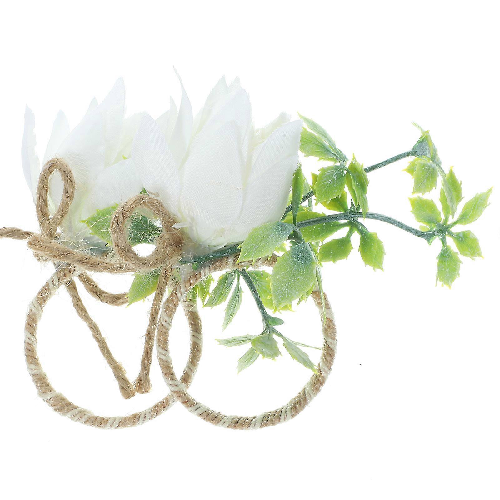 Napkin Rings Holders Dinning Table Napkin Decors Assorted Color Flower Shape Elegant Style 2Pcs