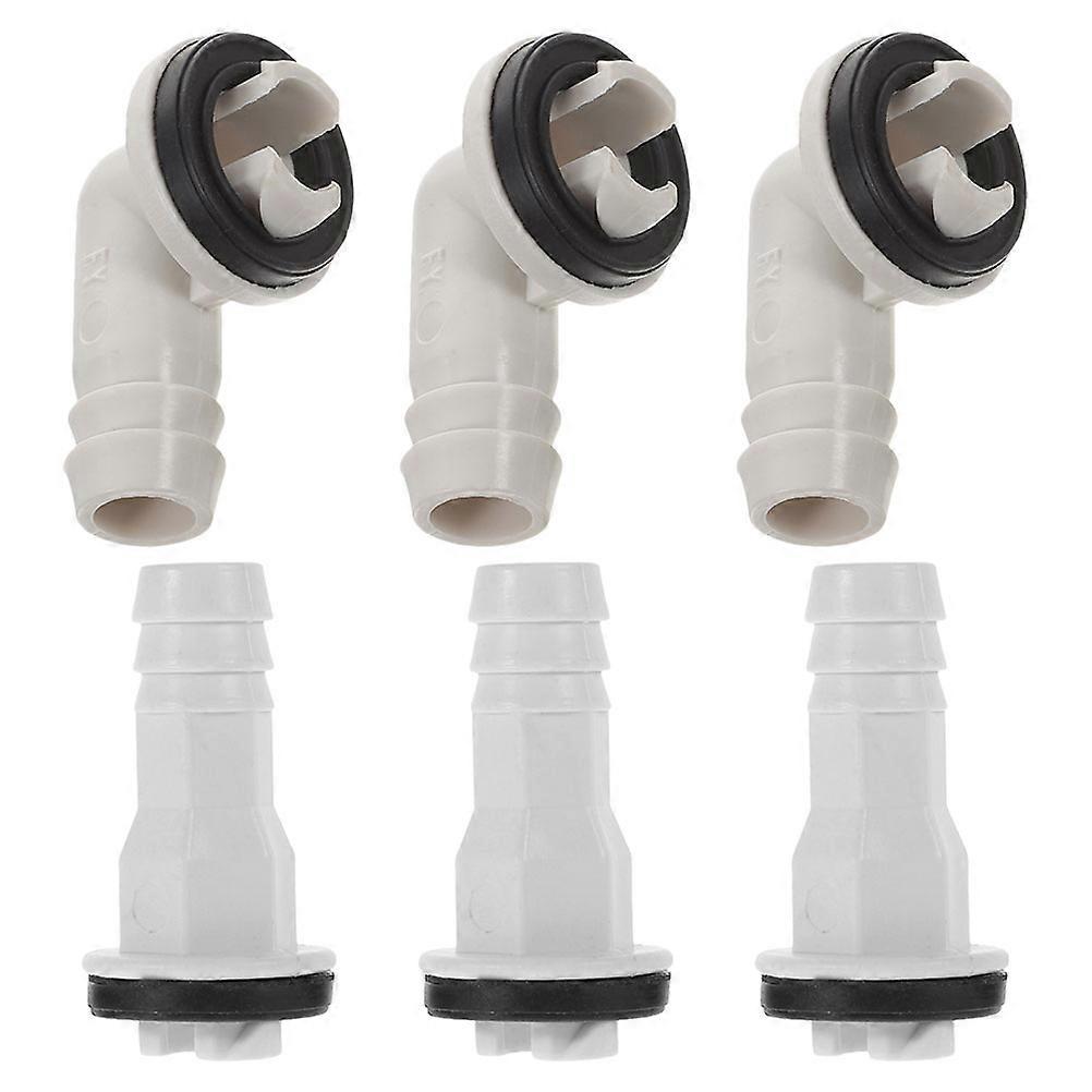 6pcs Air Conditioning Drain Hose Connector Elbow Kit for Outdoor Units – Easy Installation, Material, Universal Fit for AC Pipes