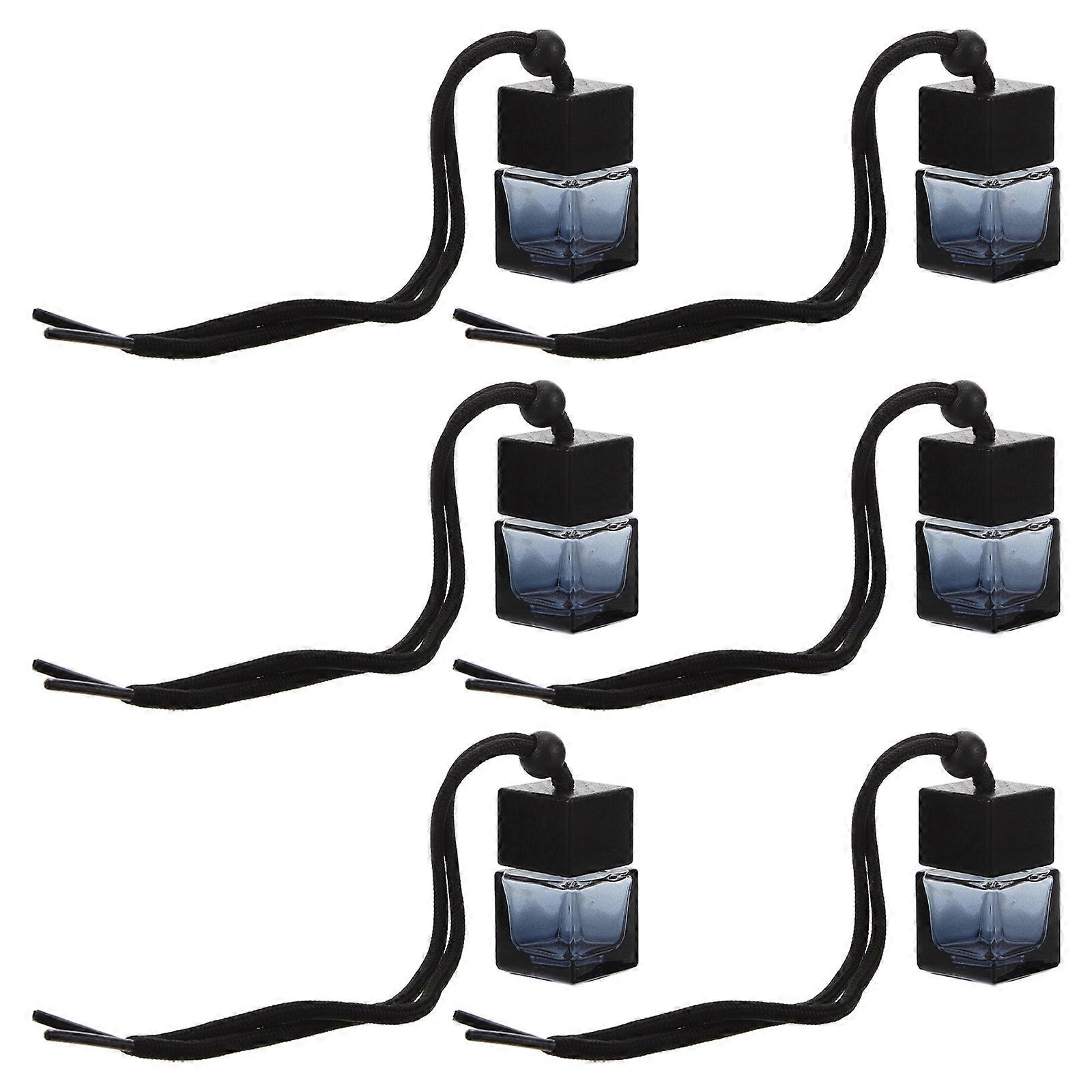 Car Perfume Diffuser Refillable Air Freshener Bottle Black 8ml Minimalist Style For Car Use 6Pcs