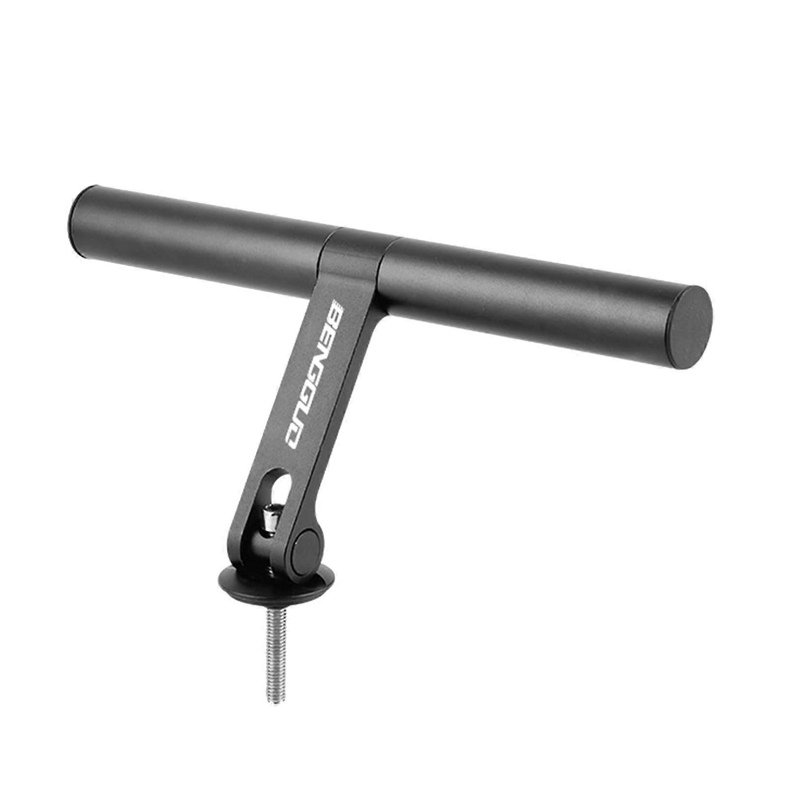 Bicycle handlebar extension, aluminum alloy, double bicycle handlebar mount for holding bicycle accessories, black