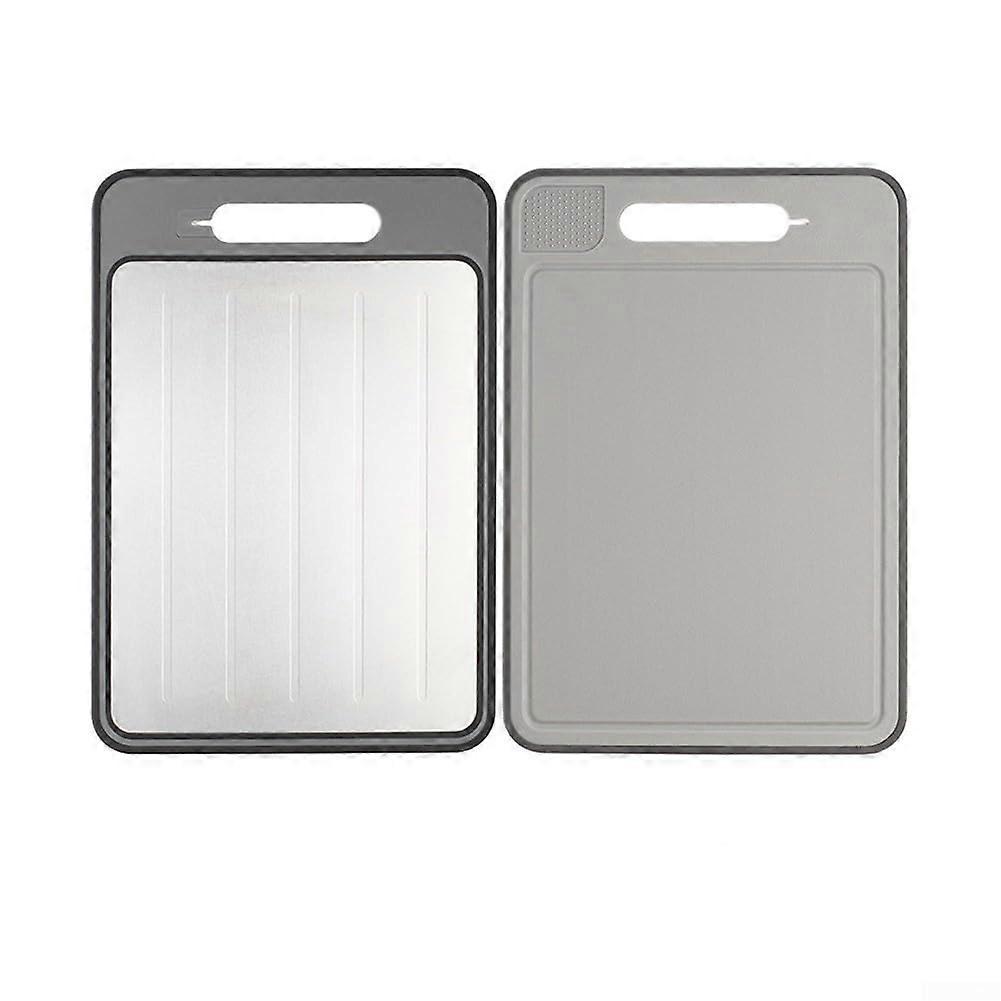 Aluminum cutting board for chopping and thawing simplifies meal preparation (gray)