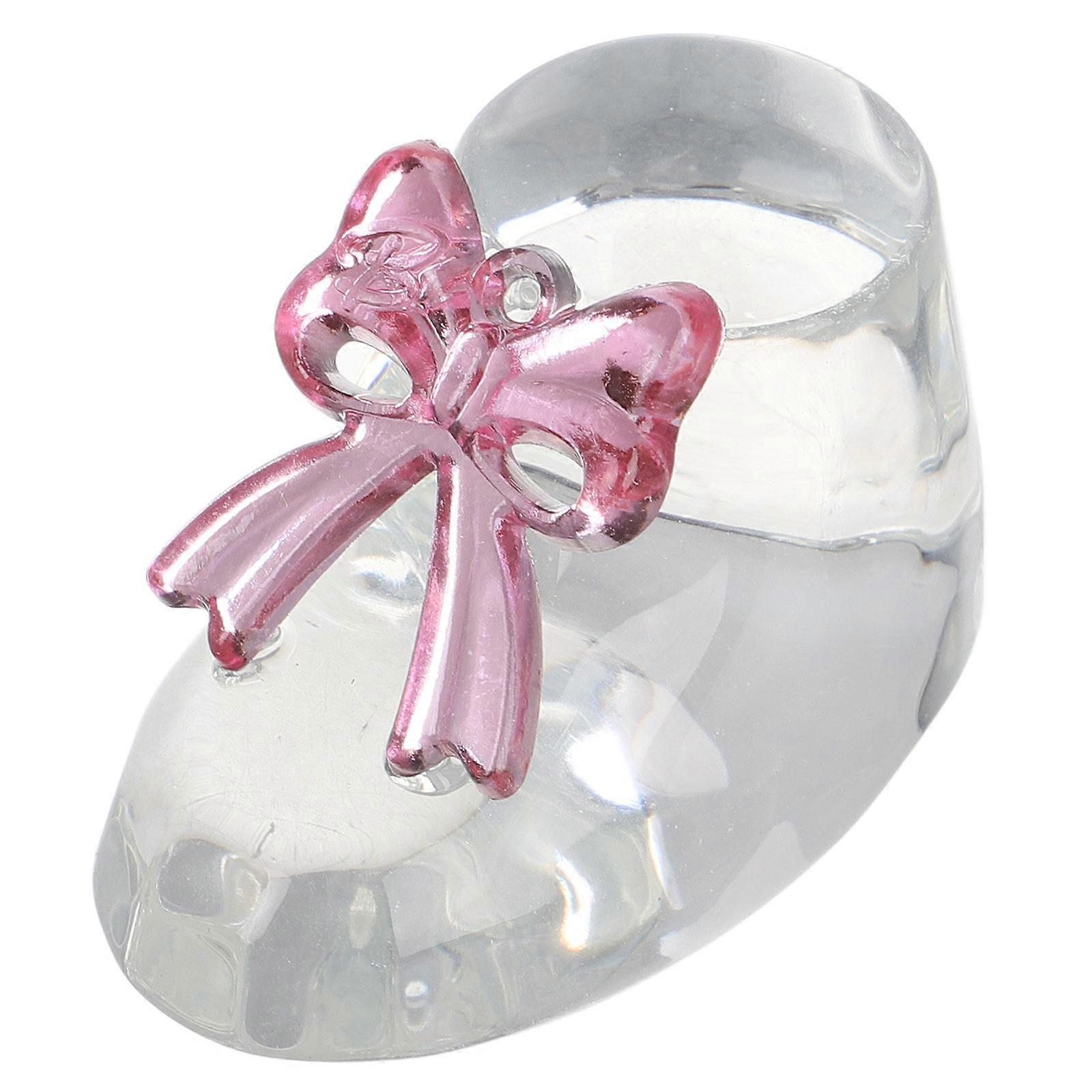 水晶婴儿鞋婚礼礼物洗礼礼物粉色 5.00X3.00X2.80CM 1套