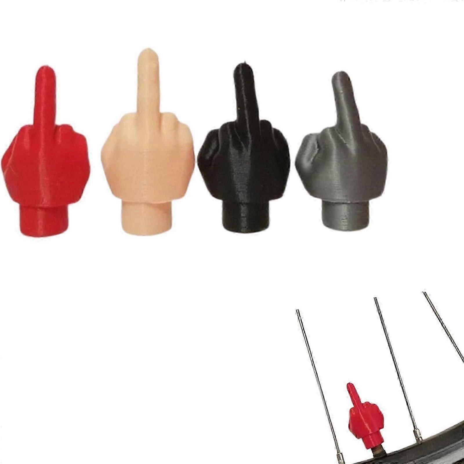 4st Långfingerventil Stamlock Rolig Prank Däckkåpor För Bilcykel