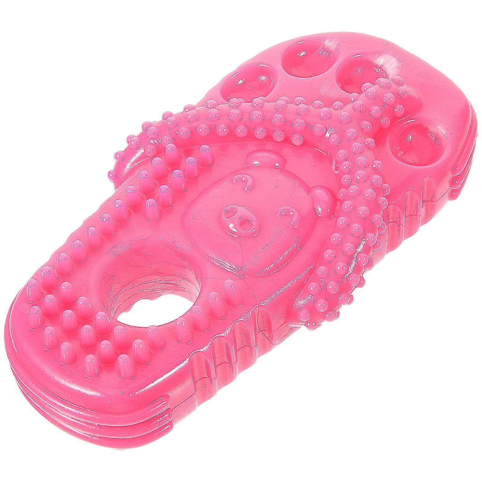 Girl Dog Toy Slipper Shaped Tough Toy Puppy Toy Training Teeth Cleaning Molar Plaything Rosy 11.5x6.5cm Chewing 1Set