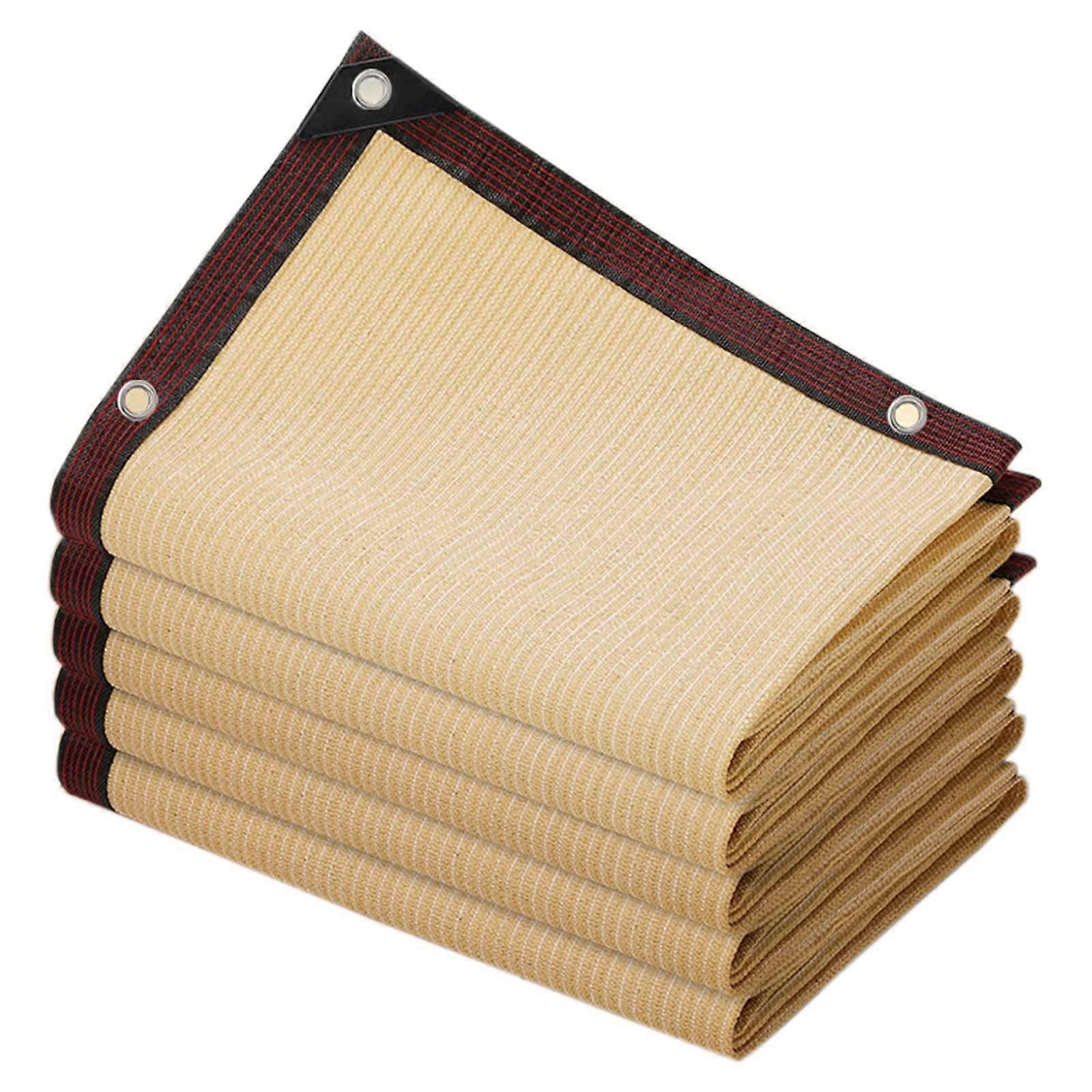 Sun Shade Net 80% Density, UVResistant, with Grommets, Beige (8.0x11.0m)