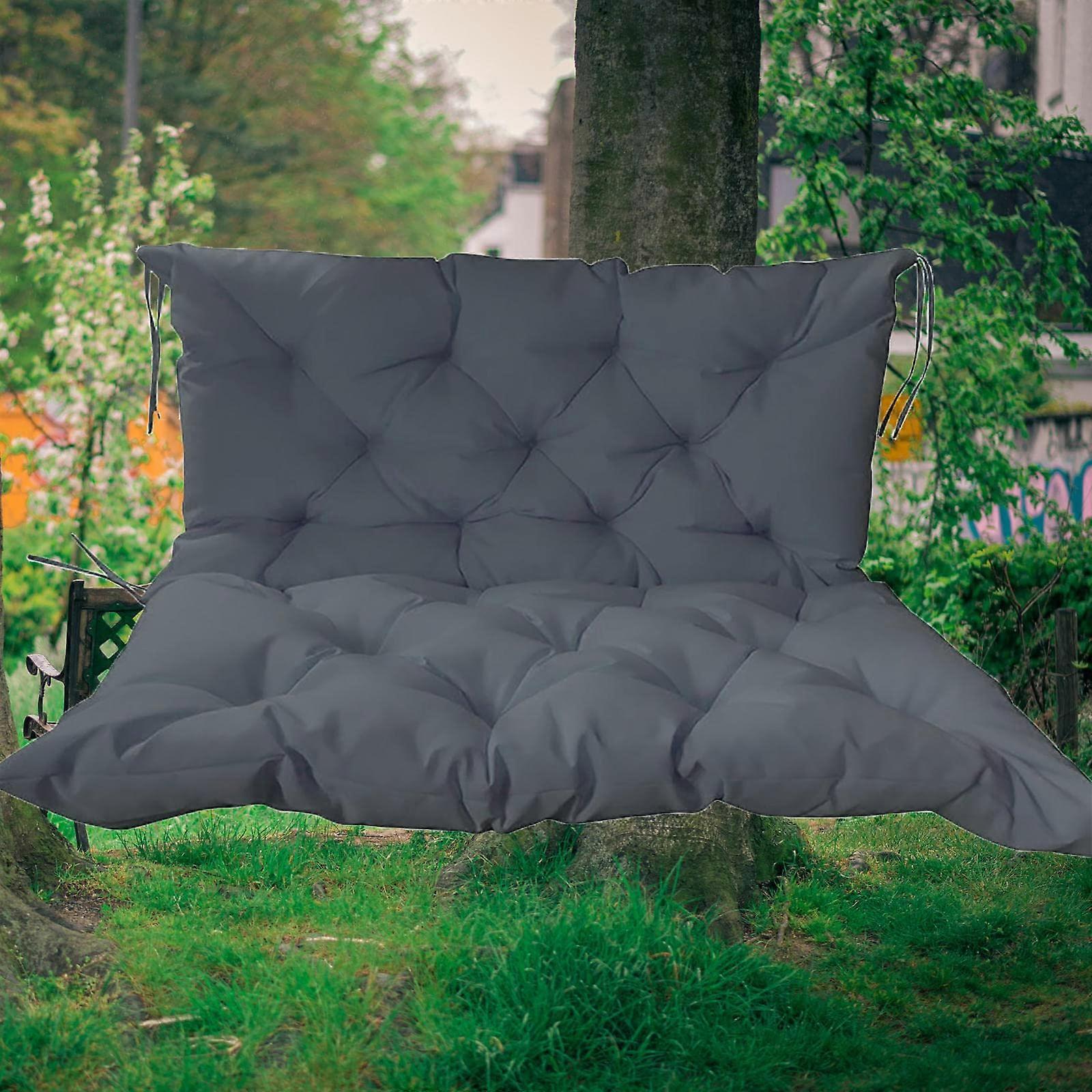 Hollywood swing cushion, 3seater swing, seat cushion with backrest, for garden, backyard, balcony, weatherresistant and comfortable, gray, 59x40in