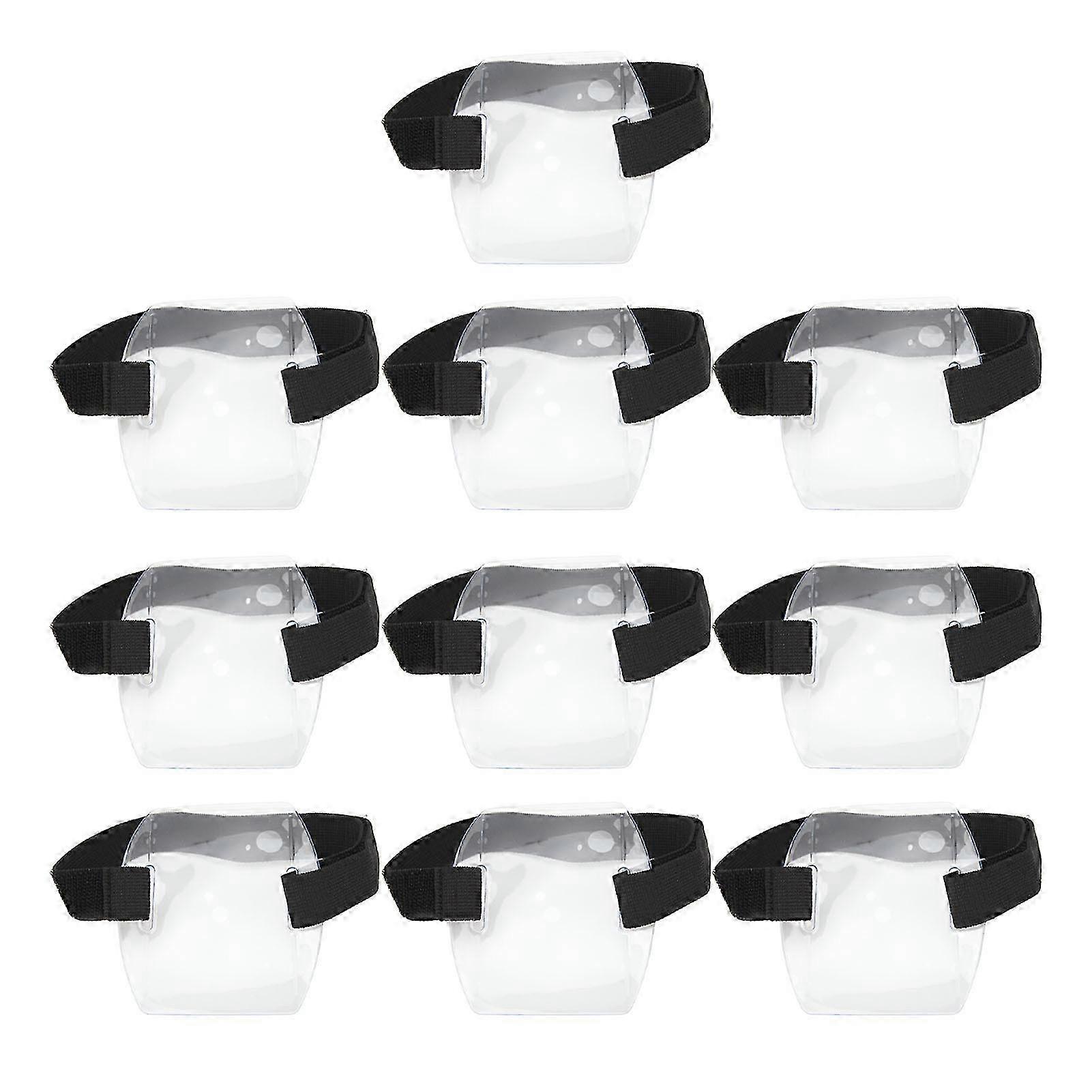 10Pcs Adjustable Waterproof PVC Hook and Loop Arm ID Card Holder for Office Business School