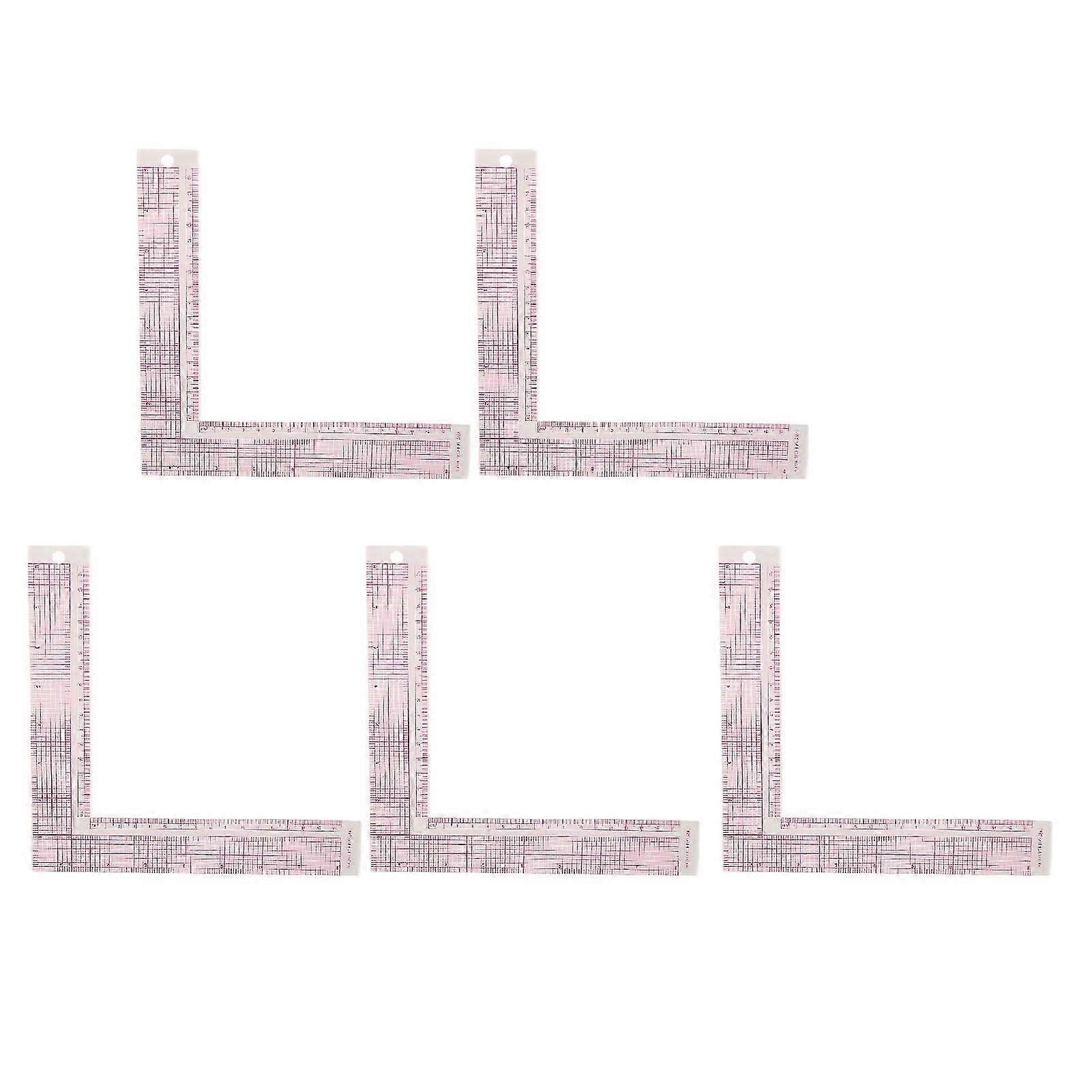 5pcs Professional High Accuracy Clear Scale L Shaped Sewing Measuring Ruler for Dressmaking Tailors
