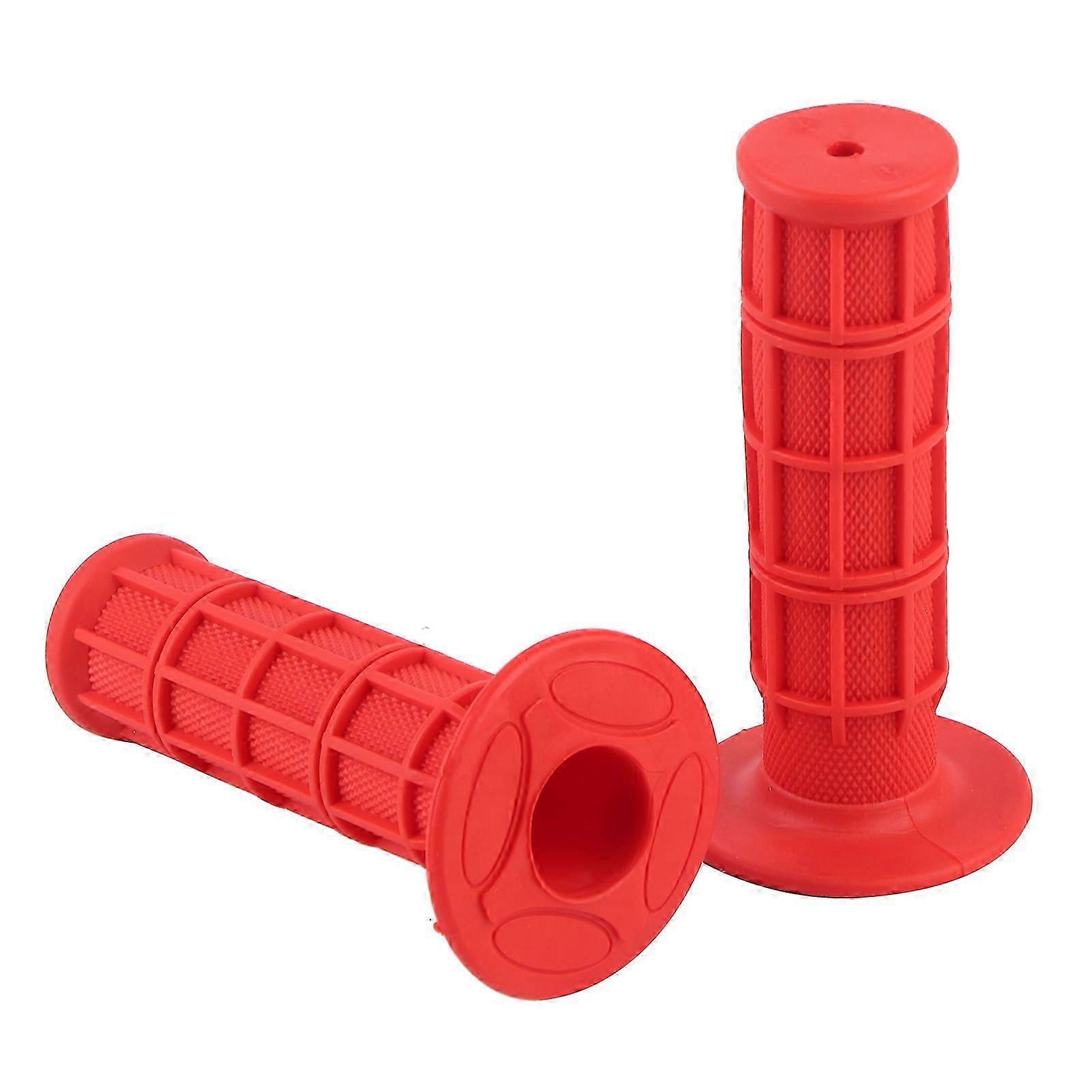 22mm 7/8 Silicone Soft Handlebar Grips for Dirt Bikes and Motorcycles in Red