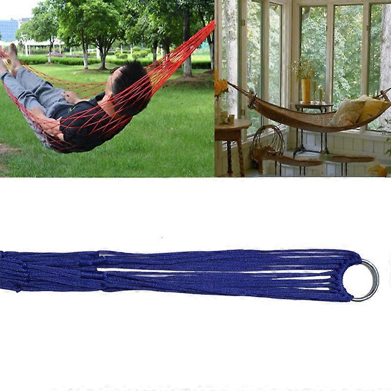 9 Strand Nylon Rope Hammock Portable Camping Leisure Mesh Hammock