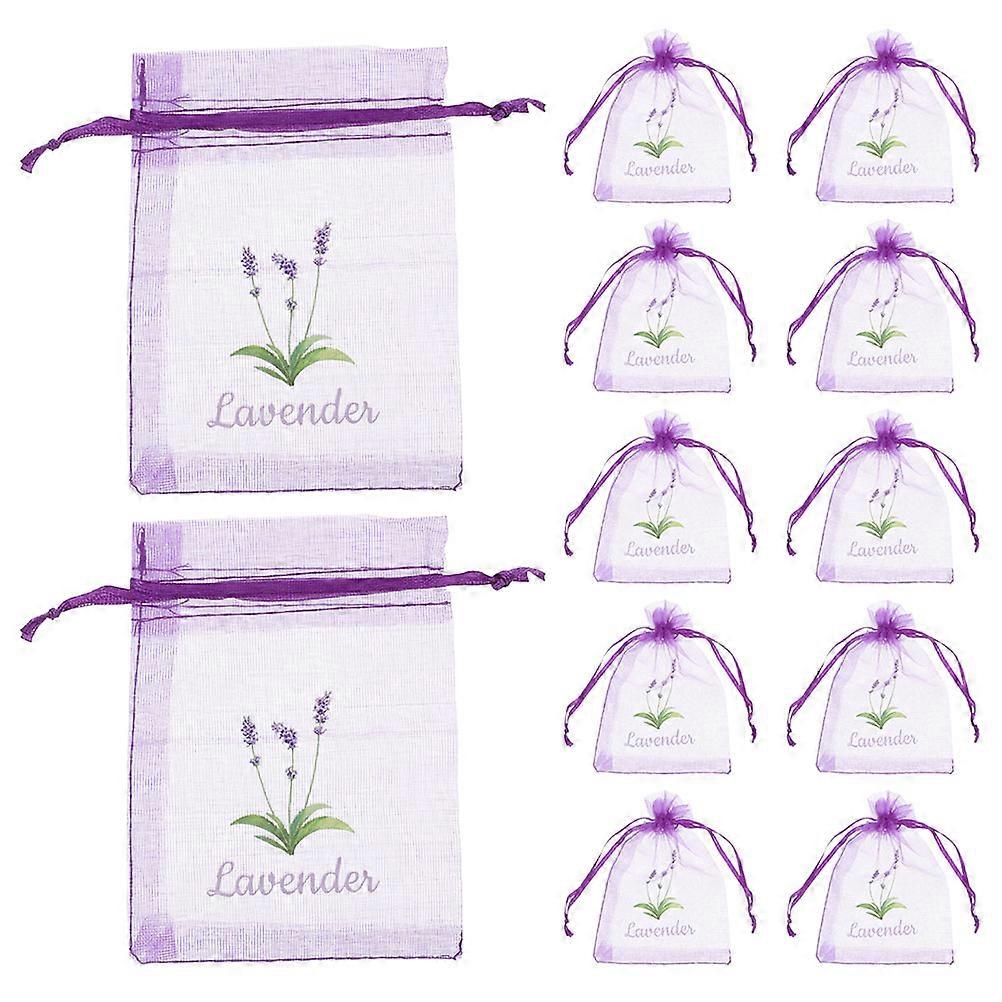 20 Pcs Deep Purple Lavender Sachet Bags, Empty Mesh Drawstring Pouches for Fragrance Storage, Aromatherapy & Gift Packaging – Small Gauze Organza