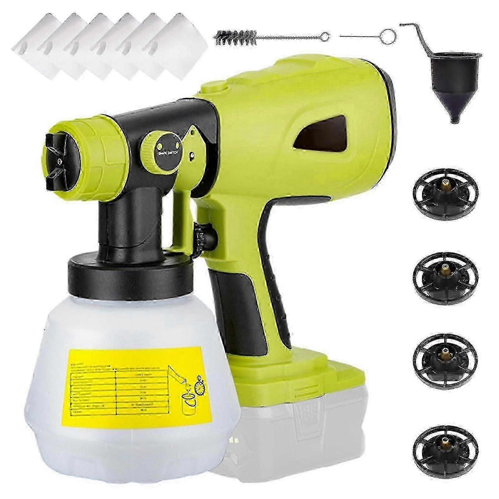 Cordless Paint Sprayer Replacement For Dewalt, Ryobi 20v Max Battery,handheld Electric Paint Sprayer With 1000ml Container For Home Interior And Exte