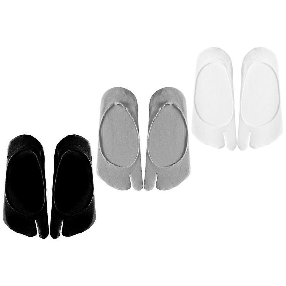 Toe Separated Sock Casual Outfits Daily Wear Black 3Pairs