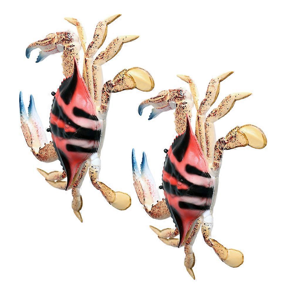 Plastic Crabshaped Toy Decoration for Kids Educational Purpose Red 2pcs