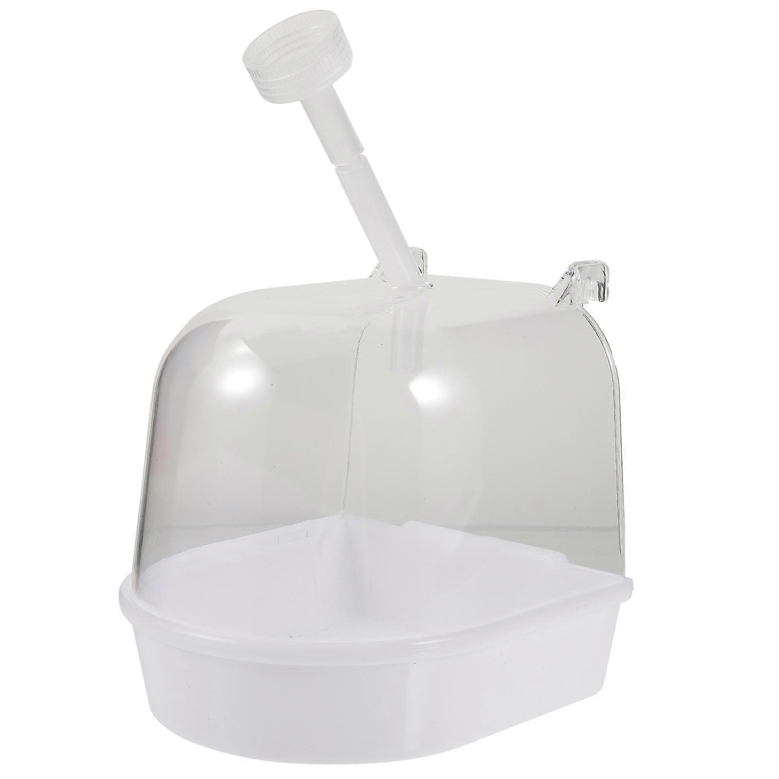 Parrot Bath Box Bird Bath for Cage for Storage with White Plastic Material