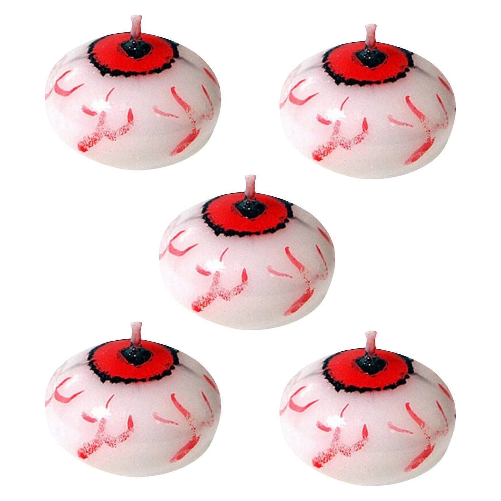 Halloween Decoration Floating Candles Set of 5, Scary Eyeball Candles with Burning Flame for Party Table Decor